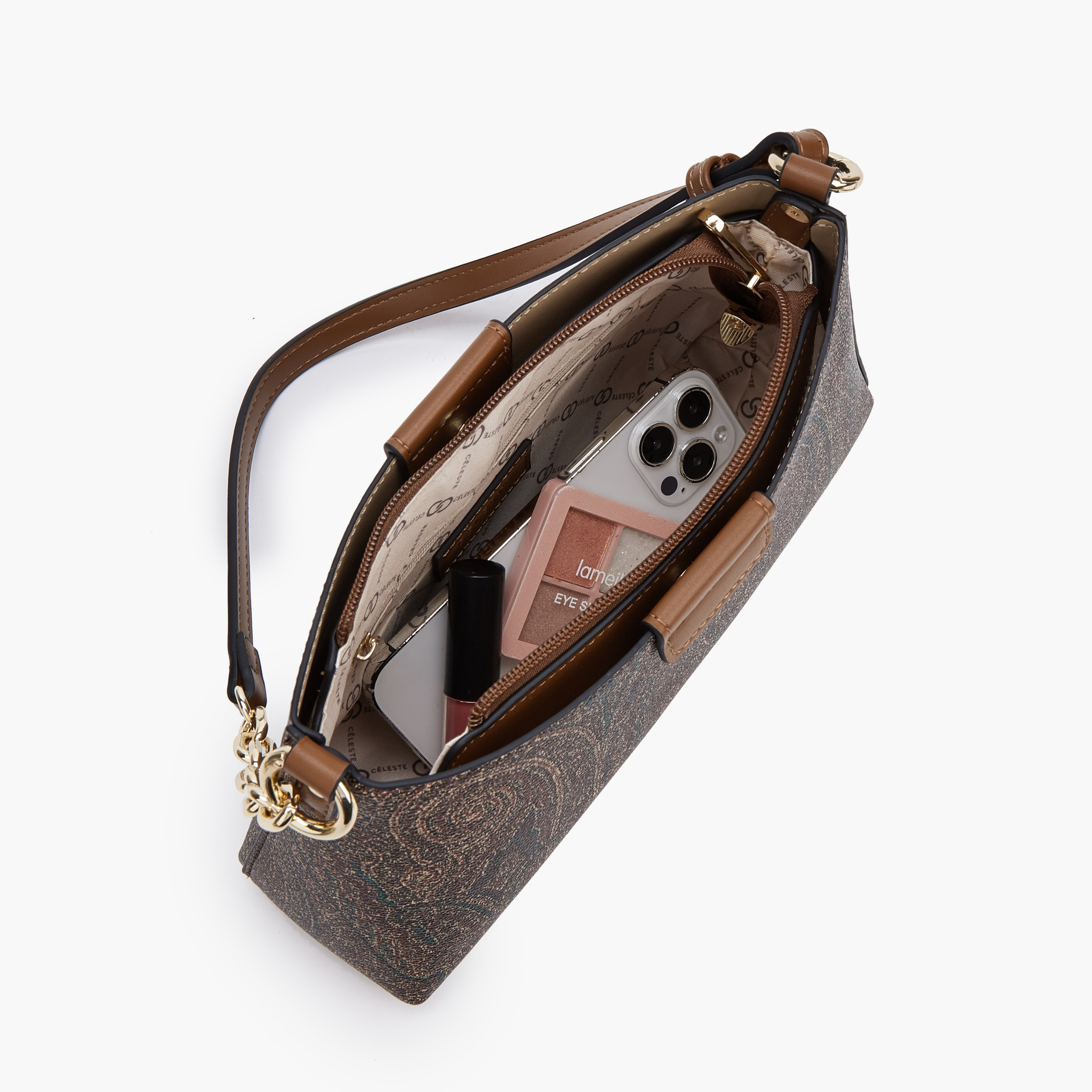 شنطة كتف بطبعات بيزلي وحزام قابل للتعديل من سيليست-women-bagsandwallets-handbags-image-6