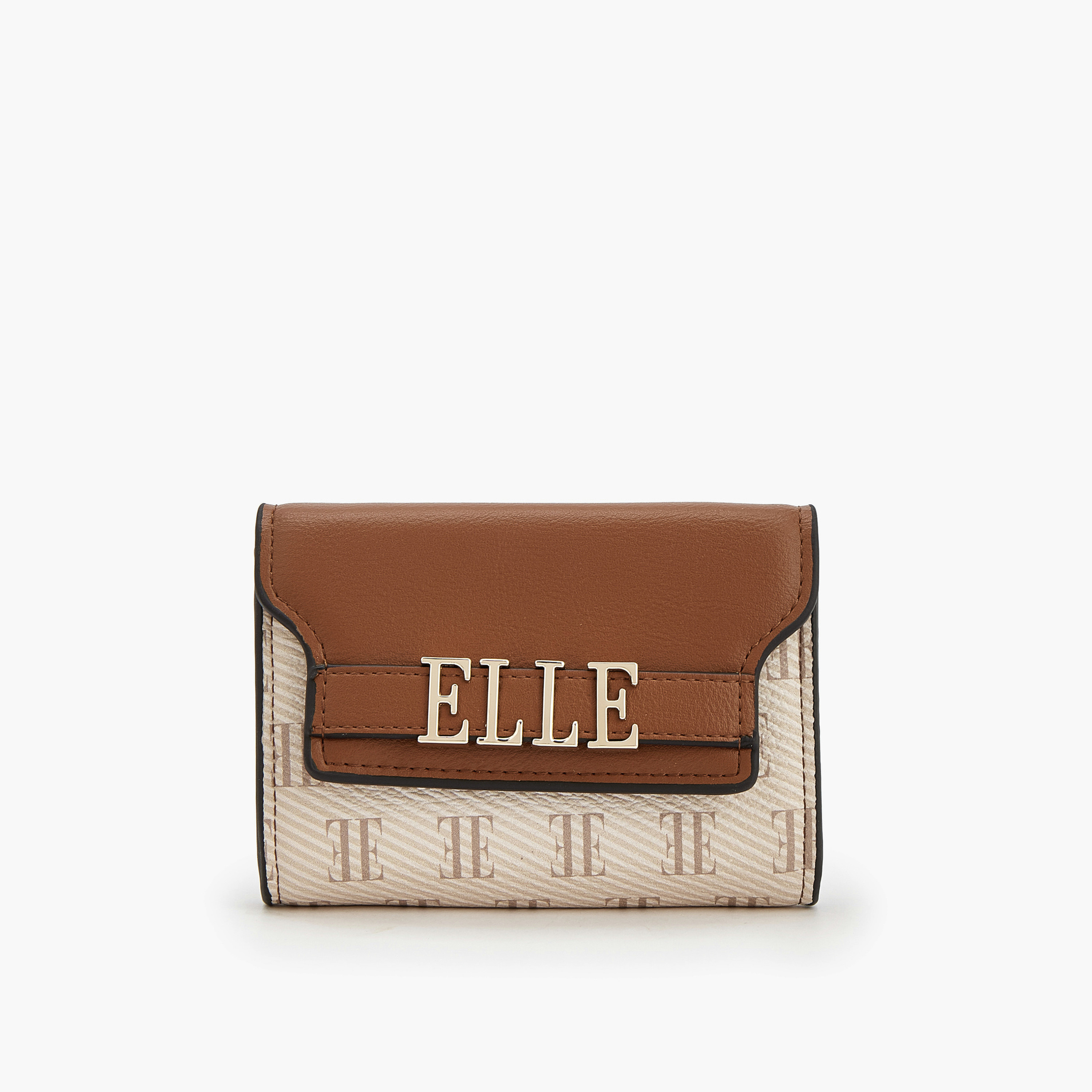 Elle Monogram Wallet with Magnetic Snap Closure-women-bagsandwallets-wallets-image-1