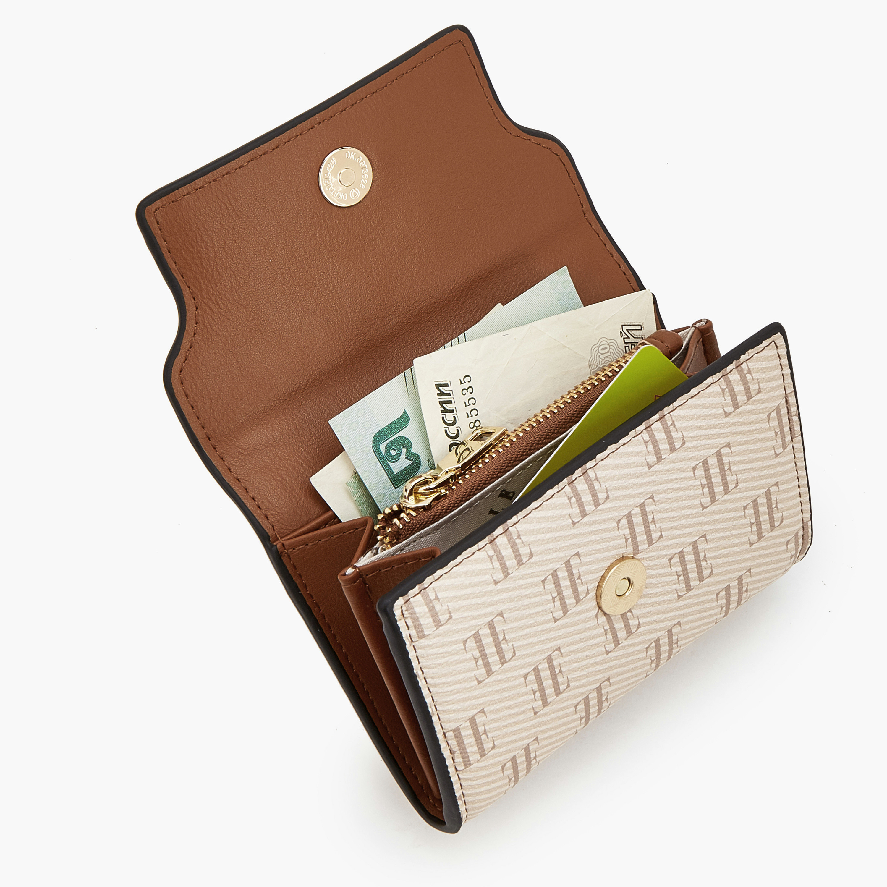 Elle Monogram Wallet with Magnetic Snap Closure-women-bagsandwallets-wallets-image-7