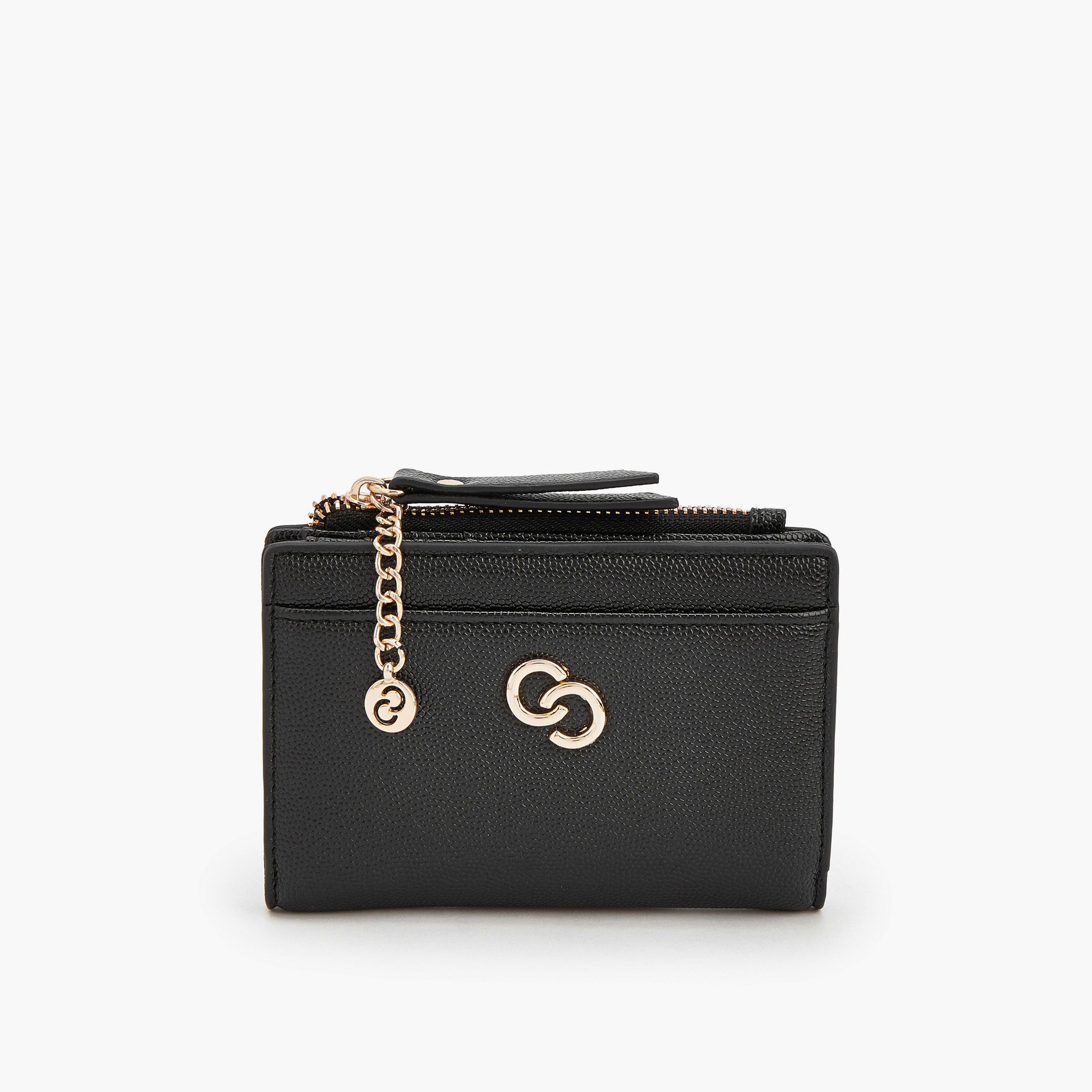Celeste Safiano Textured Wallet with Button Closure-women-bagsandwallets-wallets-image-1