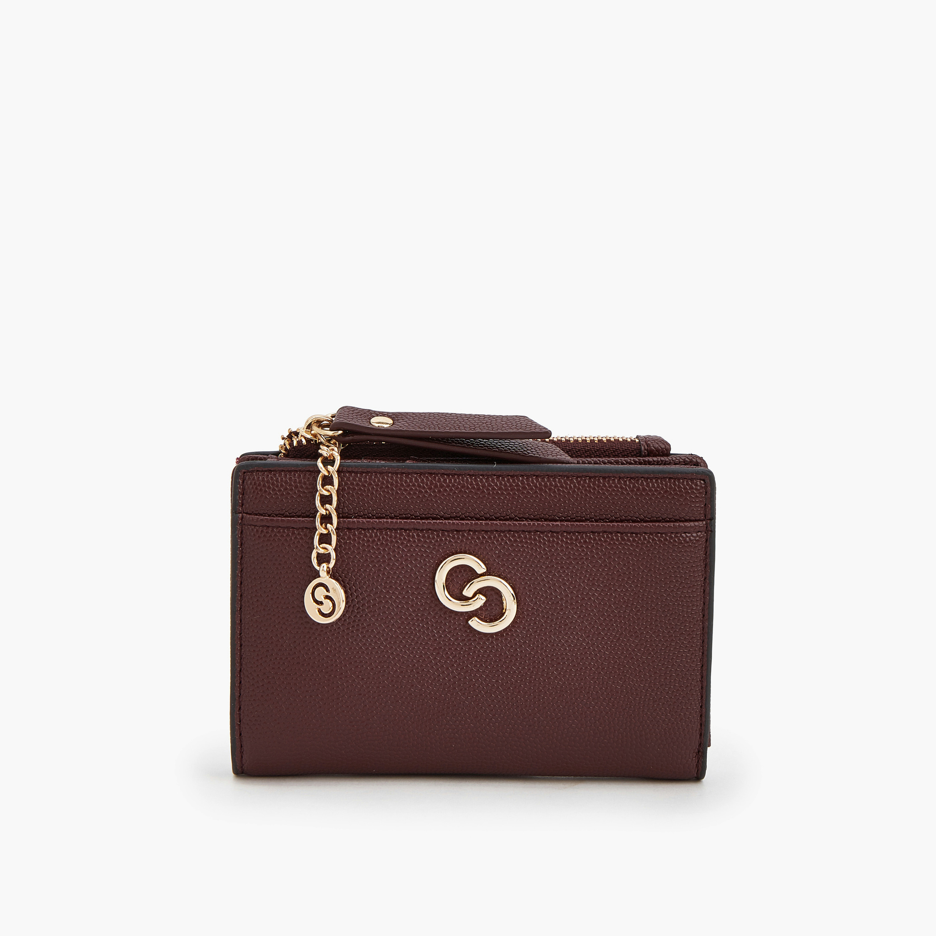 Celeste Safiano Textured Wallet with Button Closure-women-bagsandwallets-wallets-image-1