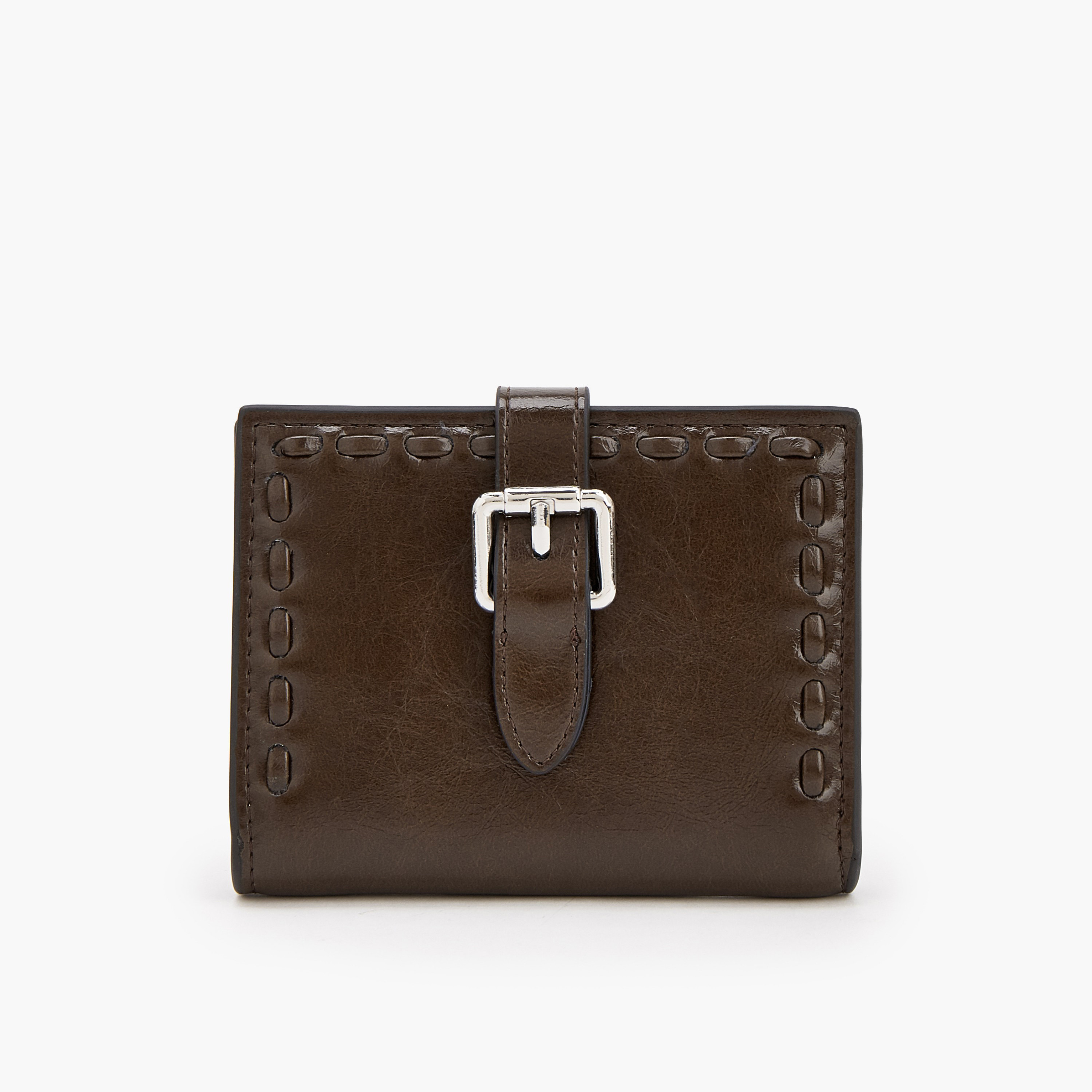 محفظة ثنائية الطي بإبزيم وتفاصيل غرز من سيليست-women-bagsandwallets-wallets-image-1