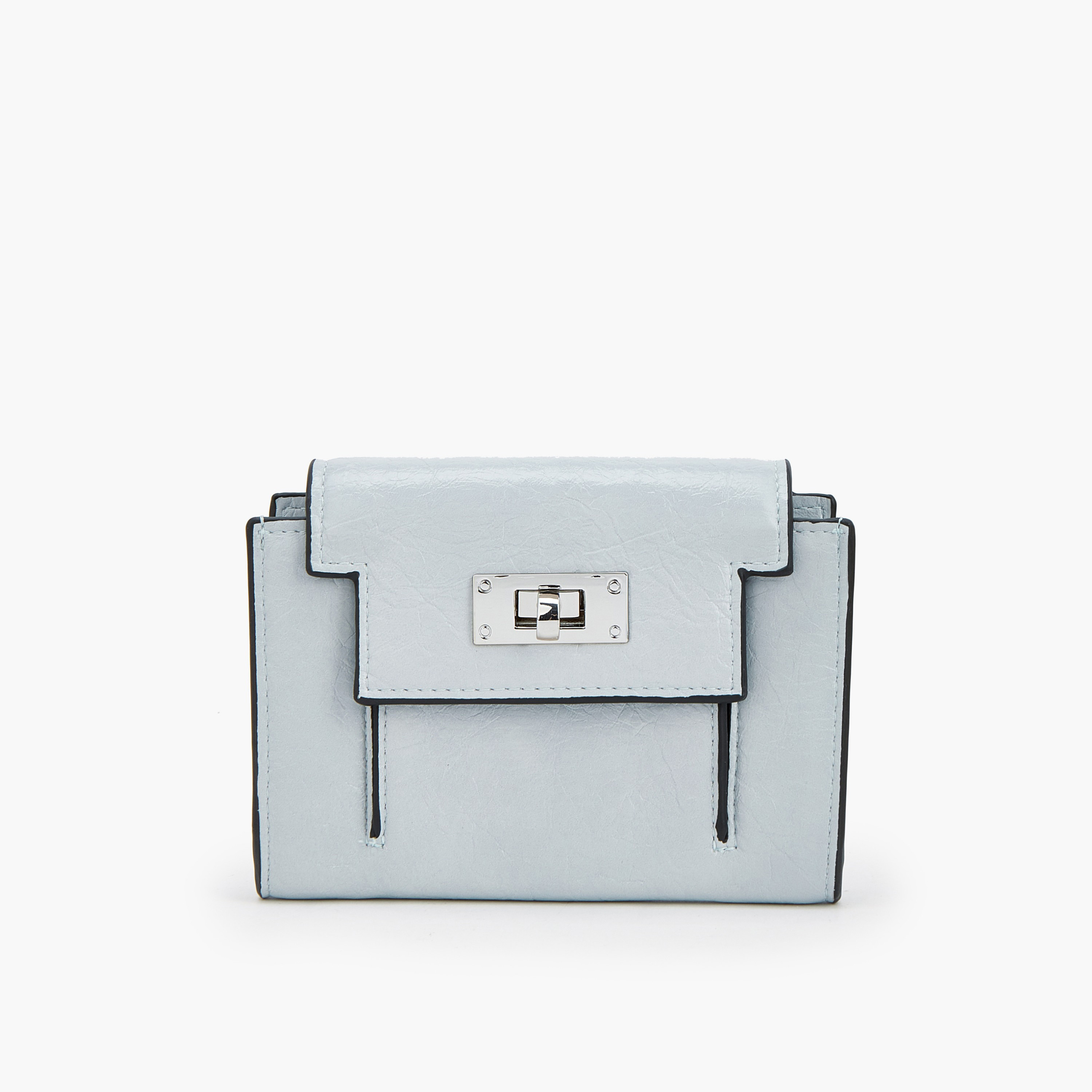 محفظة سيليست بنقشة بارزة وقفل دوار أنيق-women-bagsandwallets-wallets-image-1