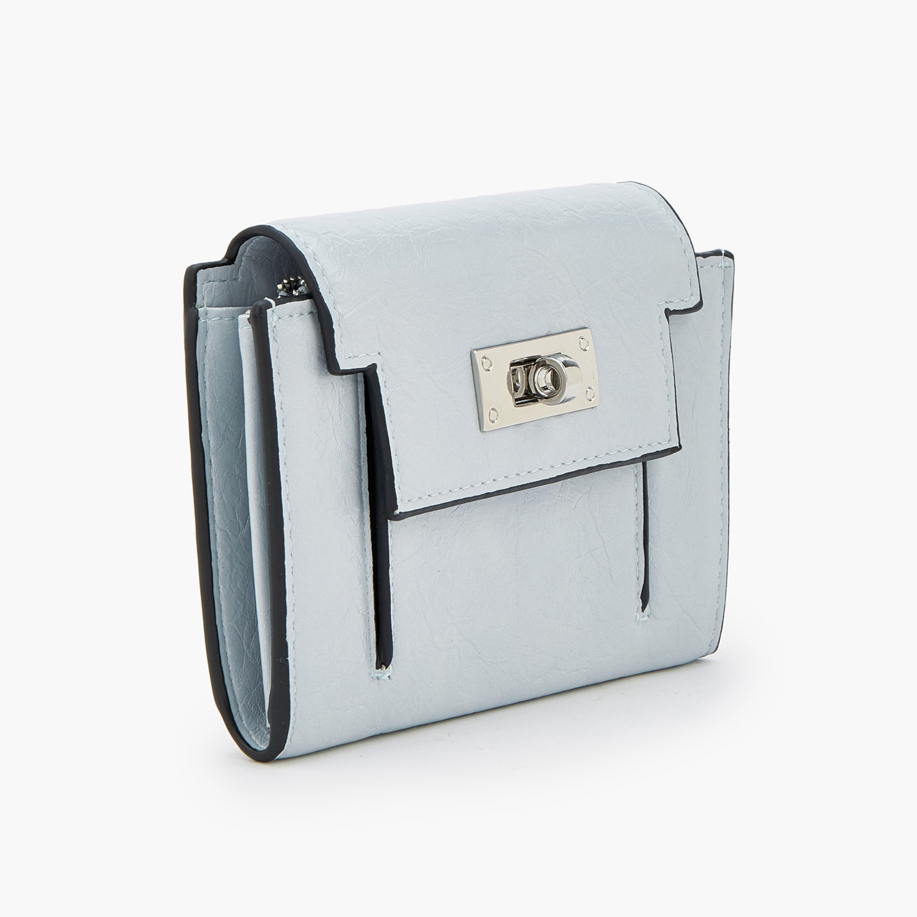 محفظة سيليست بنقشة بارزة وقفل دوار أنيق-women-bagsandwallets-wallets-image-3