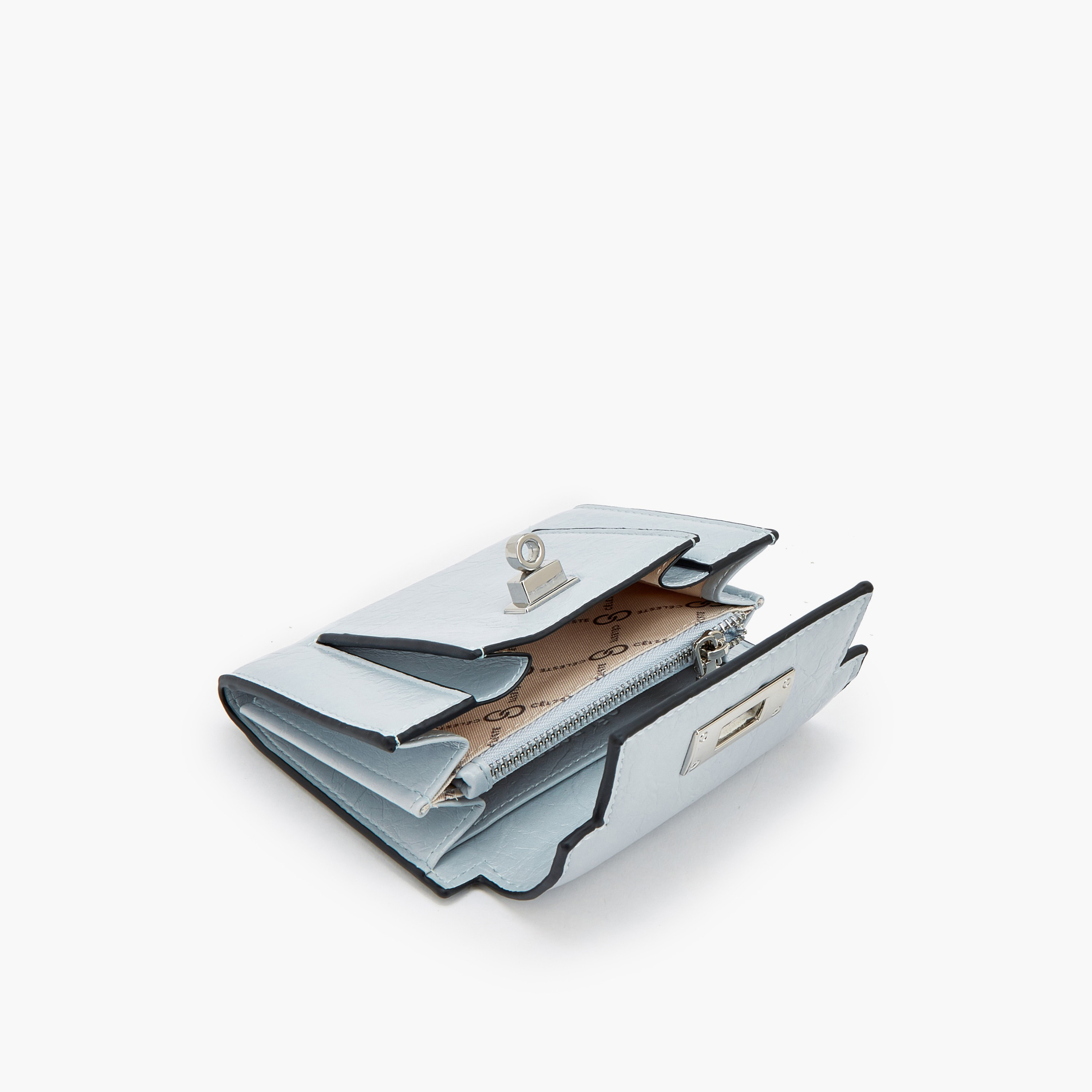 محفظة سيليست بنقشة بارزة وقفل دوار أنيق-women-bagsandwallets-wallets-image-6