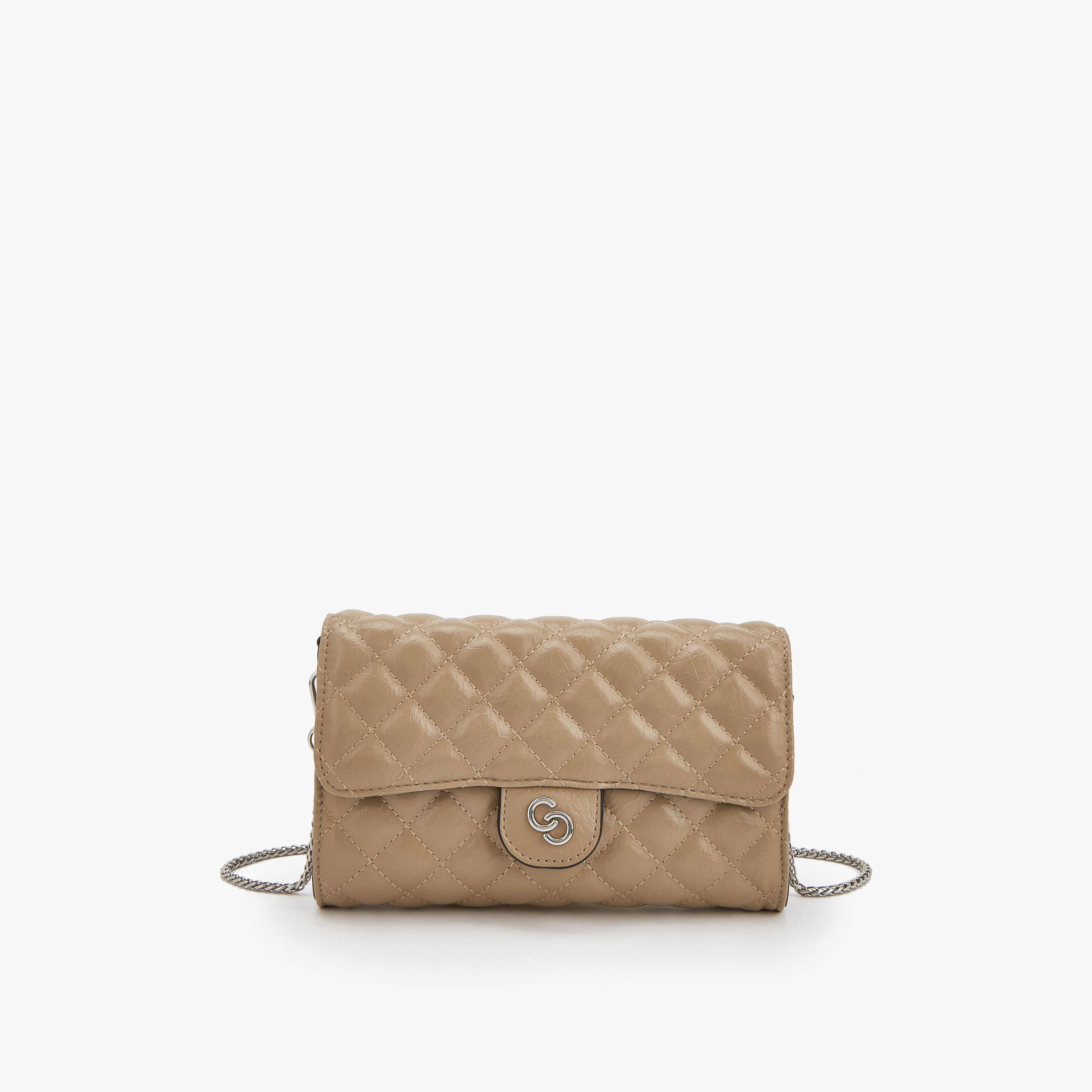 Celeste Quilted Crossbody Bag with Chain Strap-women-bagsandwallets-handbags-image-1