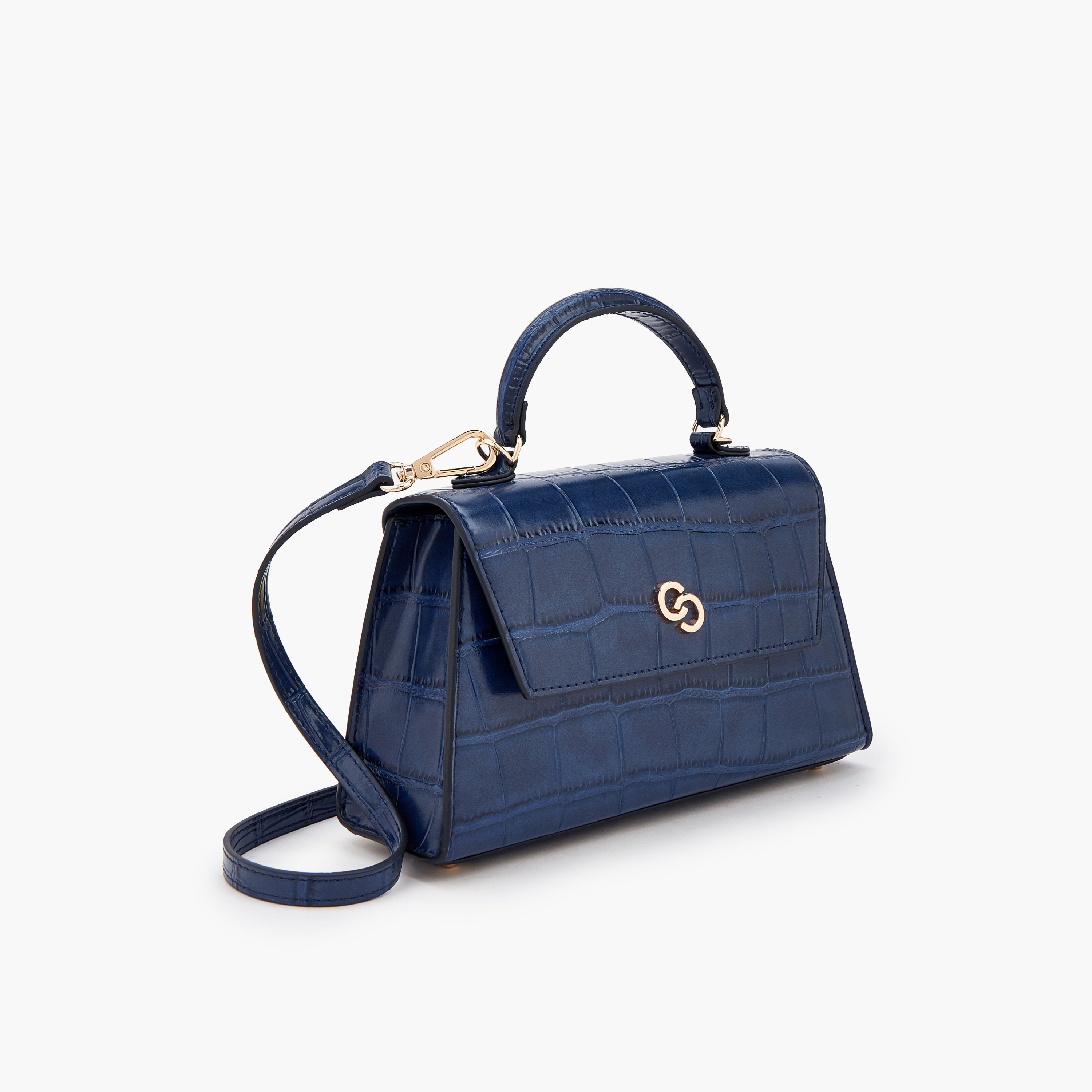 Celeste Textured Satchel Bag with Button Closure-women-bagsandwallets-handbags-image-3