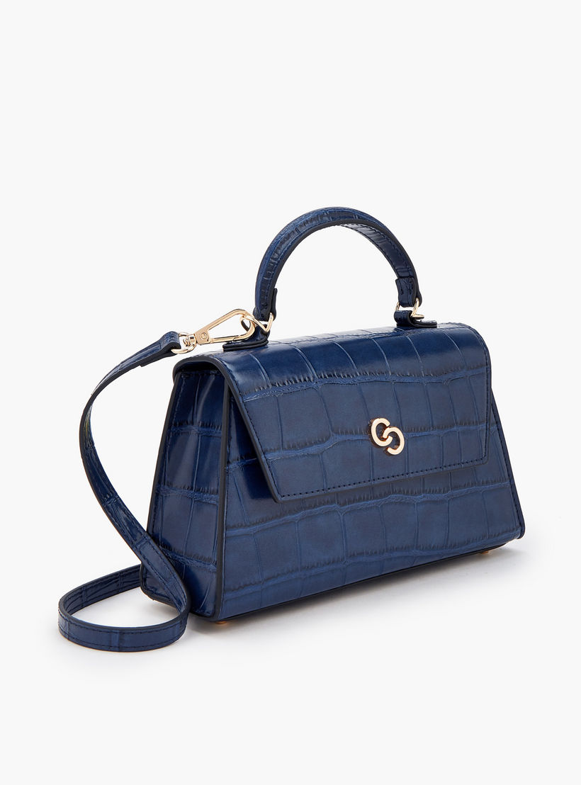 Celeste Textured Satchel Bag with Button Closure-women-bagsandwallets-handbags-image-3