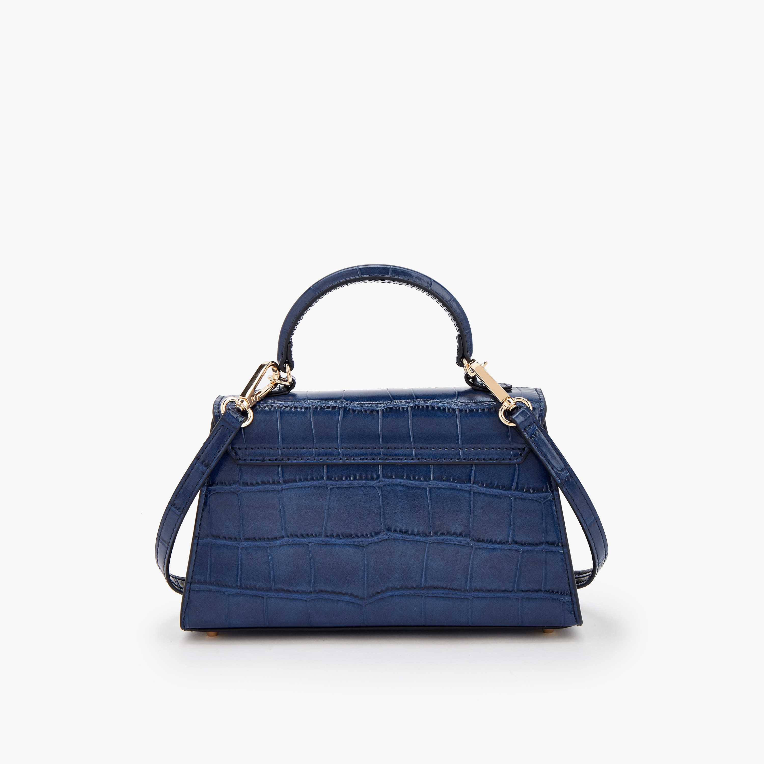 Celeste Textured Satchel Bag with Button Closure-women-bagsandwallets-handbags-image-5