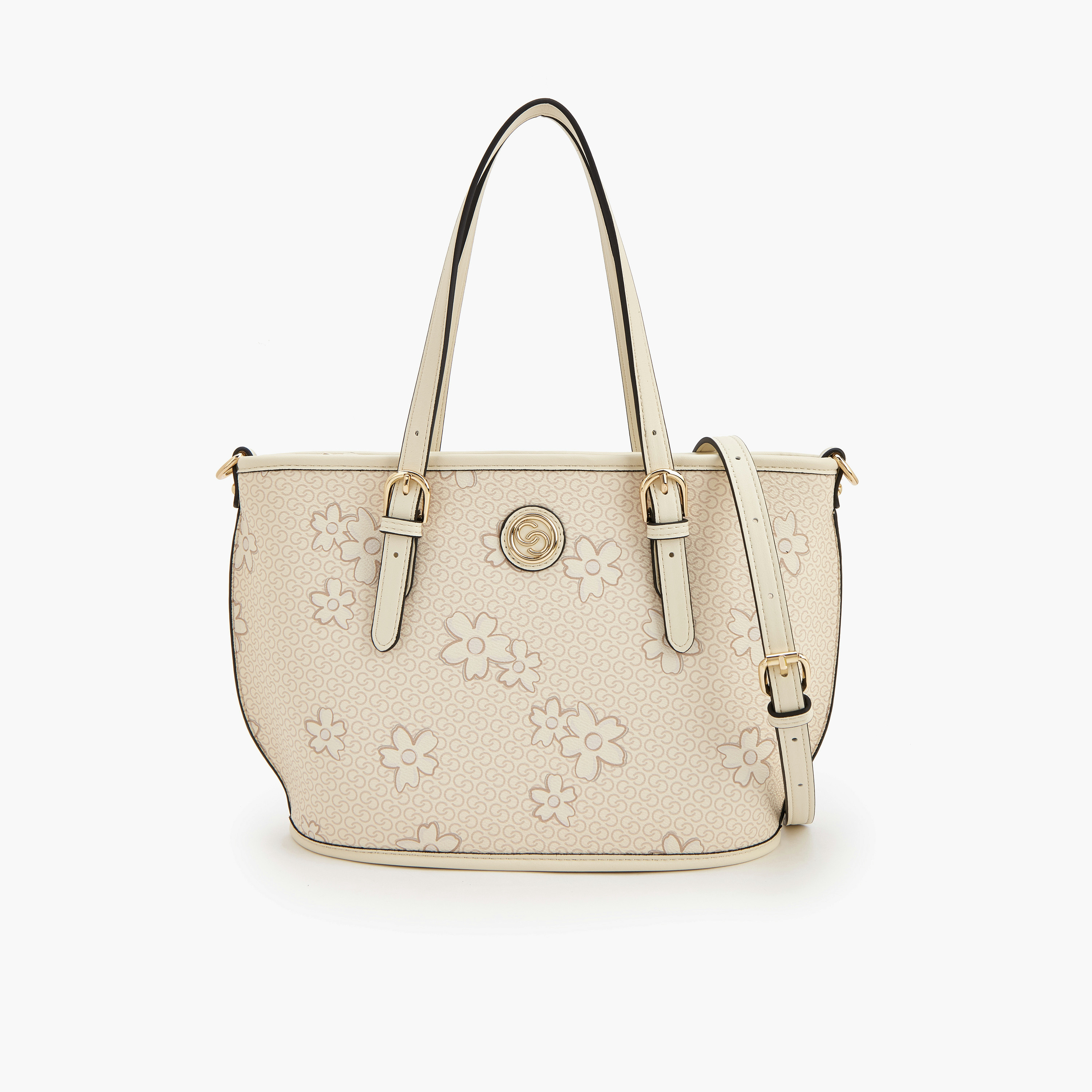 Celeste Floral Print Tote Bag with Zip Closure-women-bagsandwallets-handbags-image-1