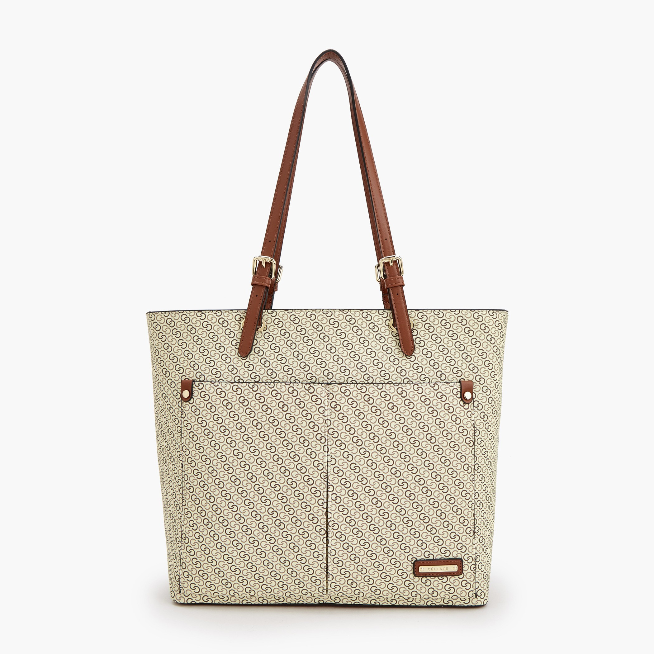 شنطة توتي بأحزمة مزدوجة وسحاب إغلاق وطبعات مونوجرام من سيليست-women-bagsandwallets-handbags-image-1