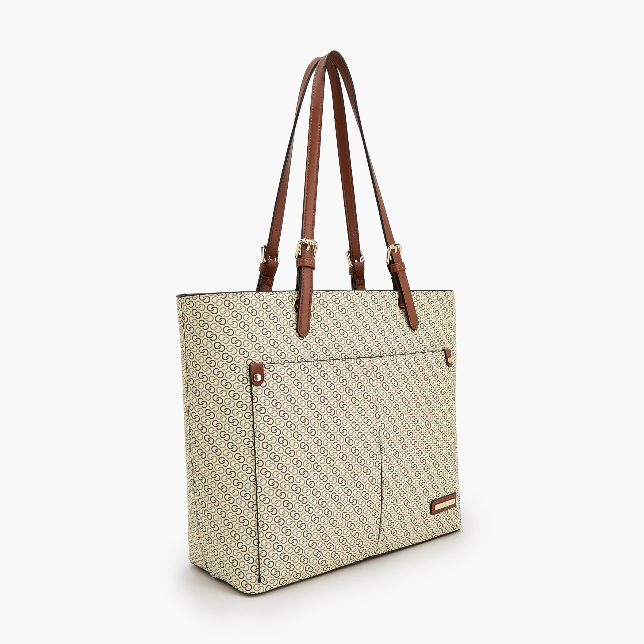 شنطة توتي بأحزمة مزدوجة وسحاب إغلاق وطبعات مونوجرام من سيليست-women-bagsandwallets-handbags-image-2