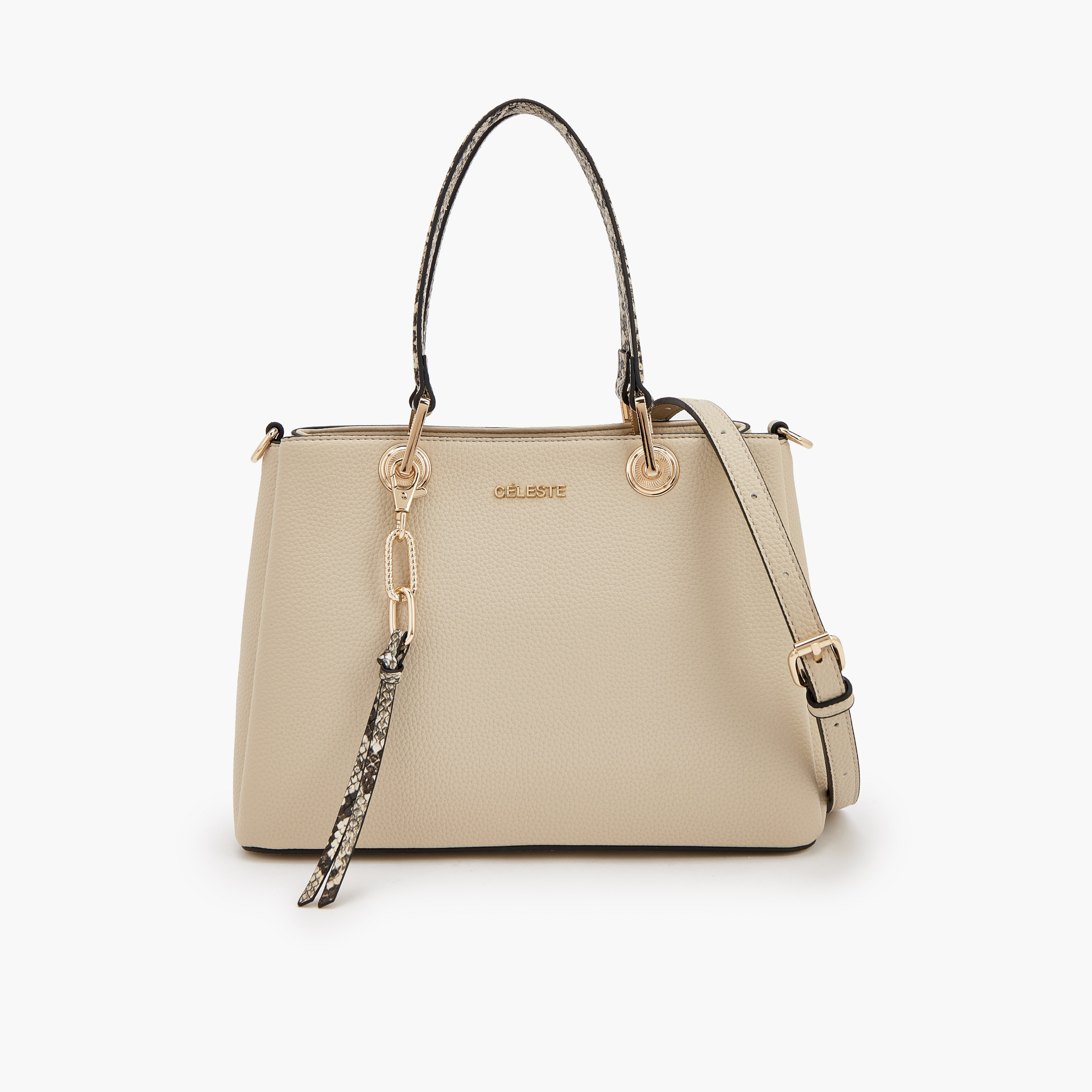 شنطة توتي سادة بحزام قابل للفصل وسحاب إغلاق من سيليست-women-bagsandwallets-handbags-image-1