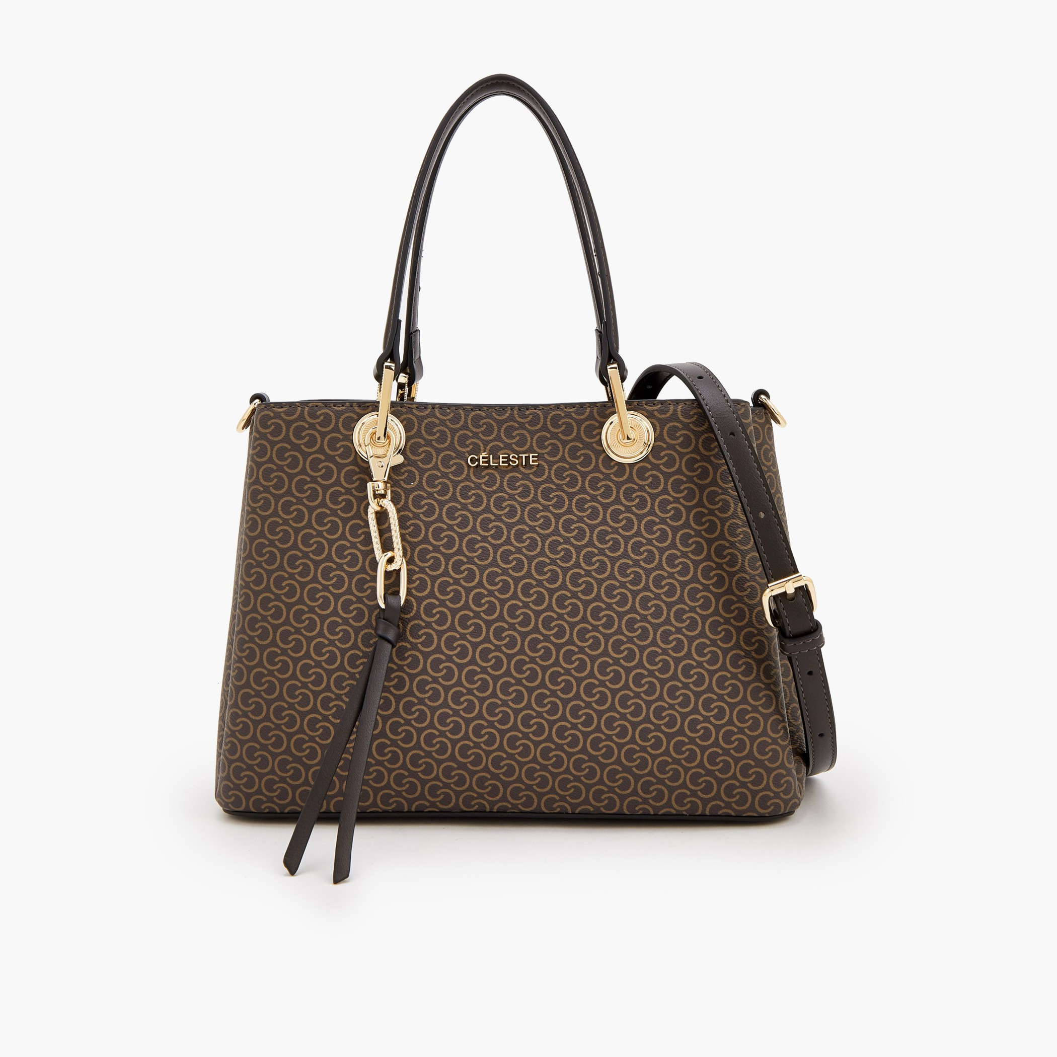 شنطة توت بطبعات مونوجرام وحزام قابل للفصل من سيليست-women-bagsandwallets-handbags-image-1