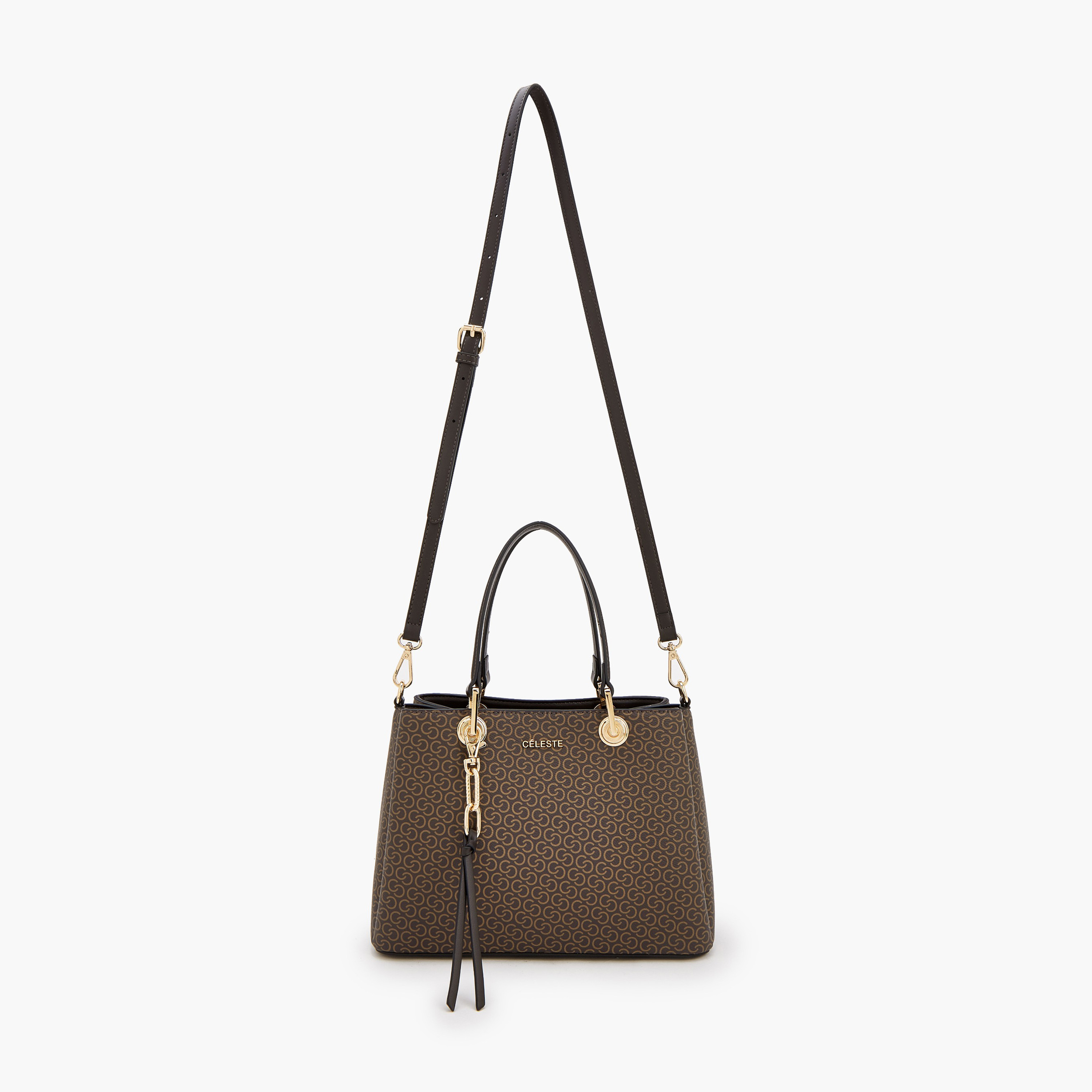 شنطة توت بطبعات مونوجرام وحزام قابل للفصل من سيليست-women-bagsandwallets-handbags-image-2
