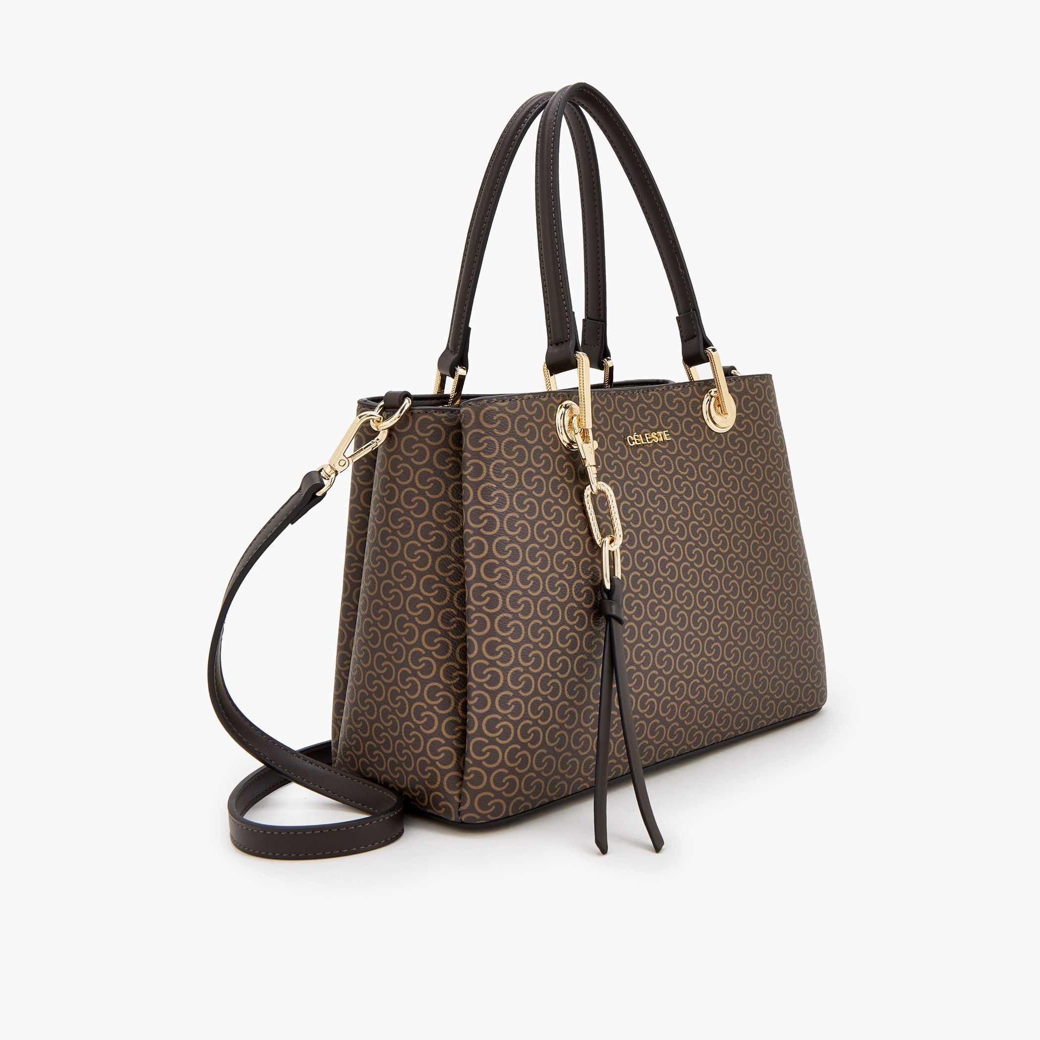 شنطة توت بطبعات مونوجرام وحزام قابل للفصل من سيليست-women-bagsandwallets-handbags-image-3