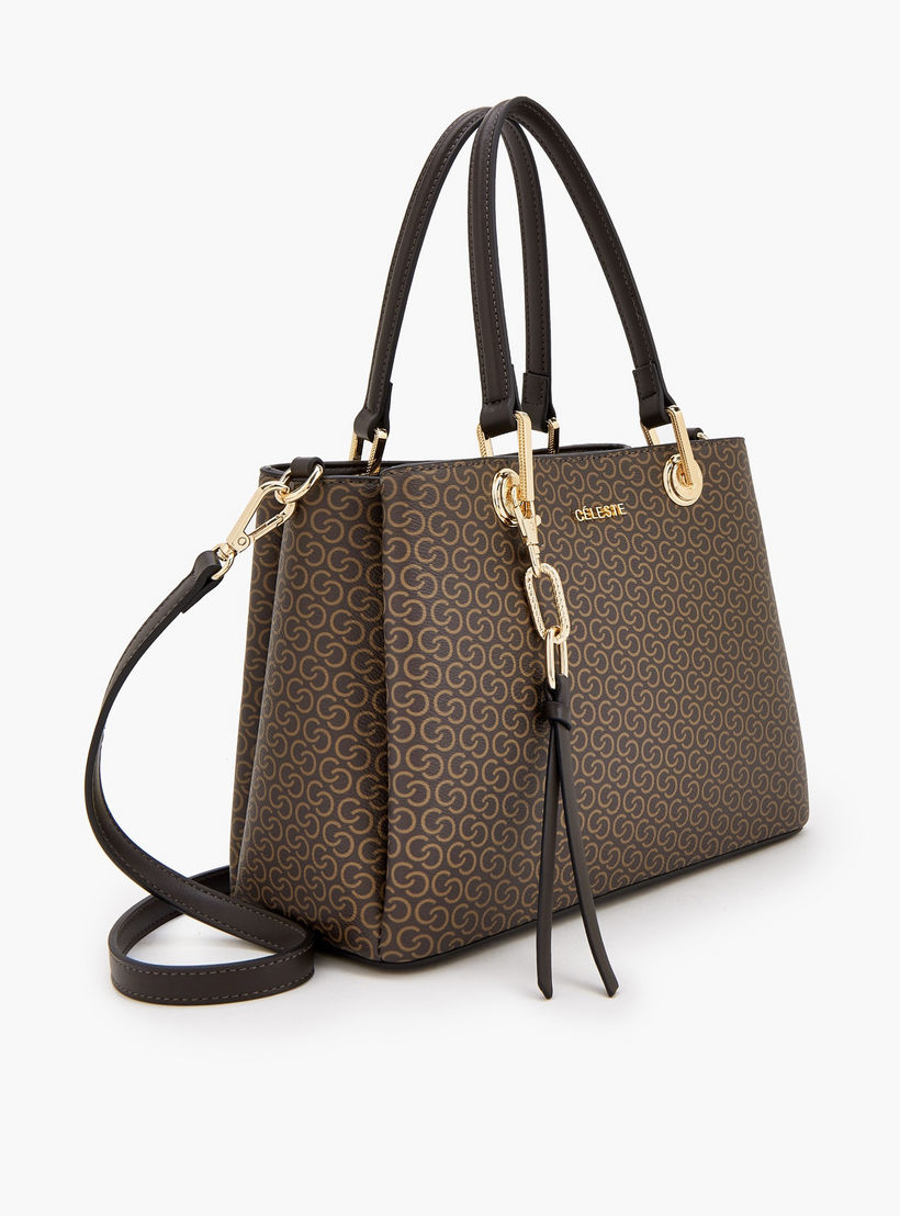 شنطة توت بطبعات مونوجرام وحزام قابل للفصل من سيليست-women-bagsandwallets-handbags-image-3