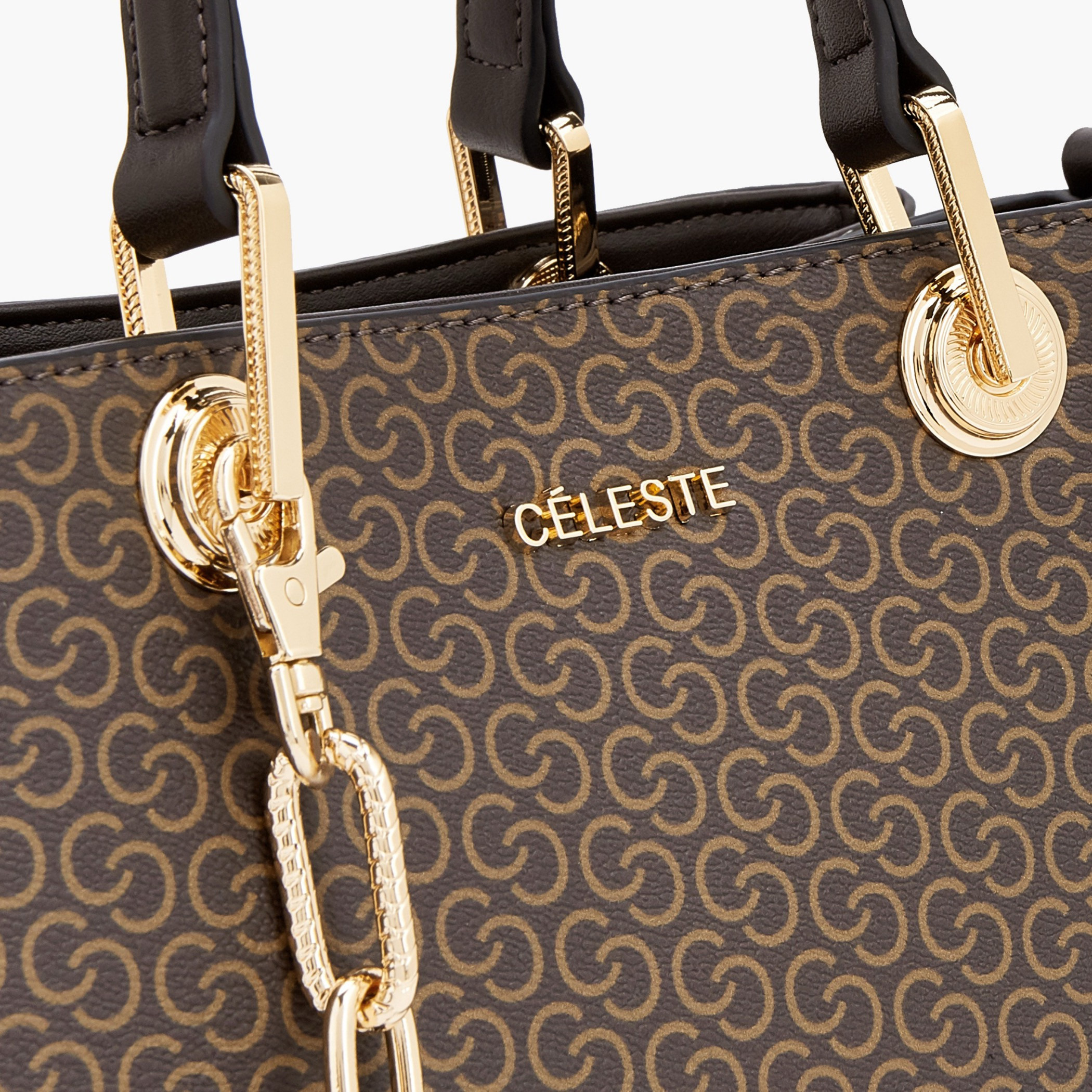 شنطة توت بطبعات مونوجرام وحزام قابل للفصل من سيليست-women-bagsandwallets-handbags-image-4