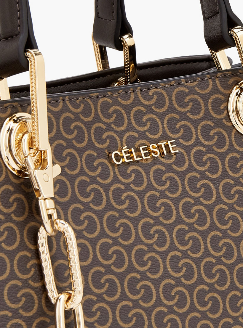شنطة توت بطبعات مونوجرام وحزام قابل للفصل من سيليست-women-bagsandwallets-handbags-image-4