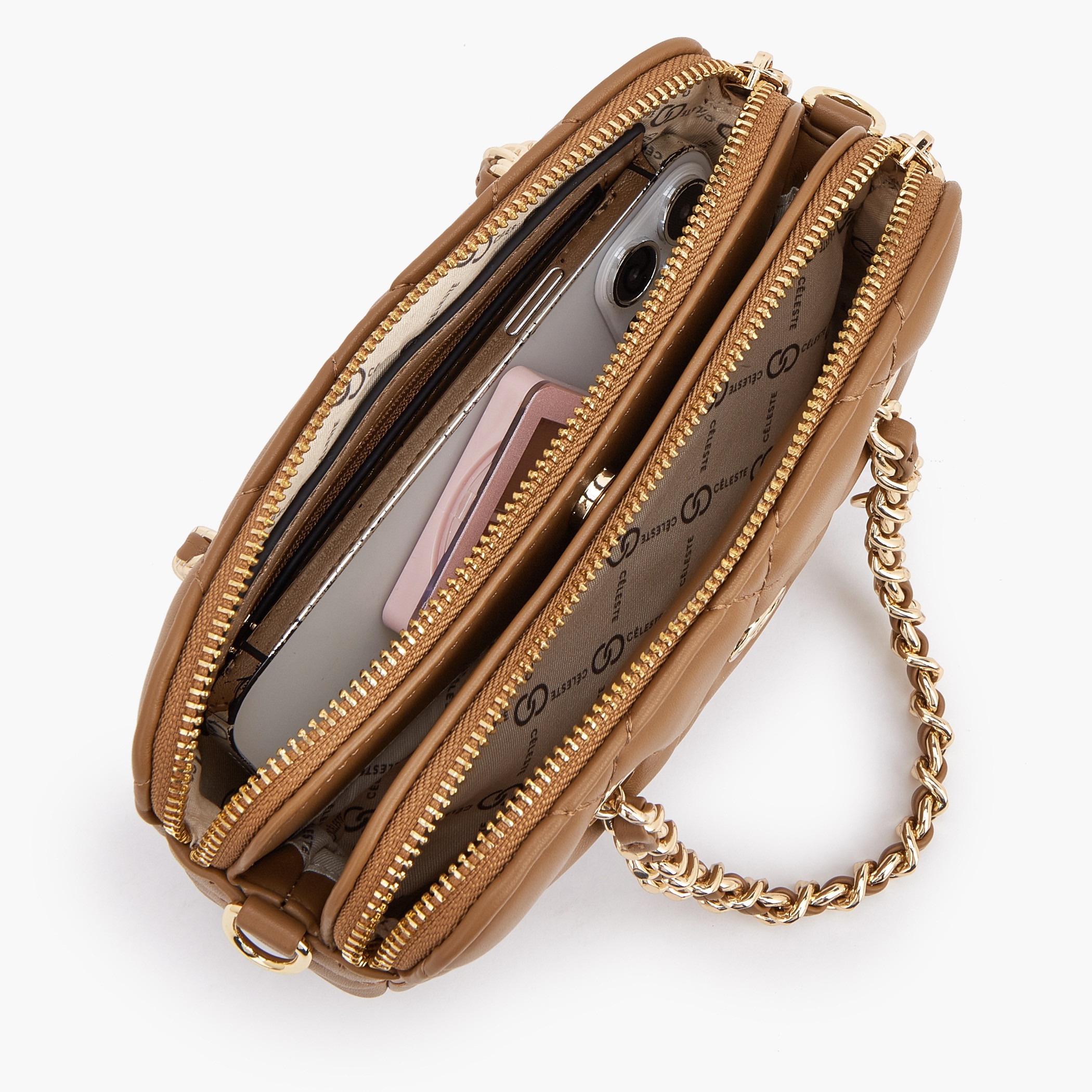 شنطة كروسبودي شمواه مبطنة بحزام سلسلة من سيليست-women-bagsandwallets-handbags-image-7