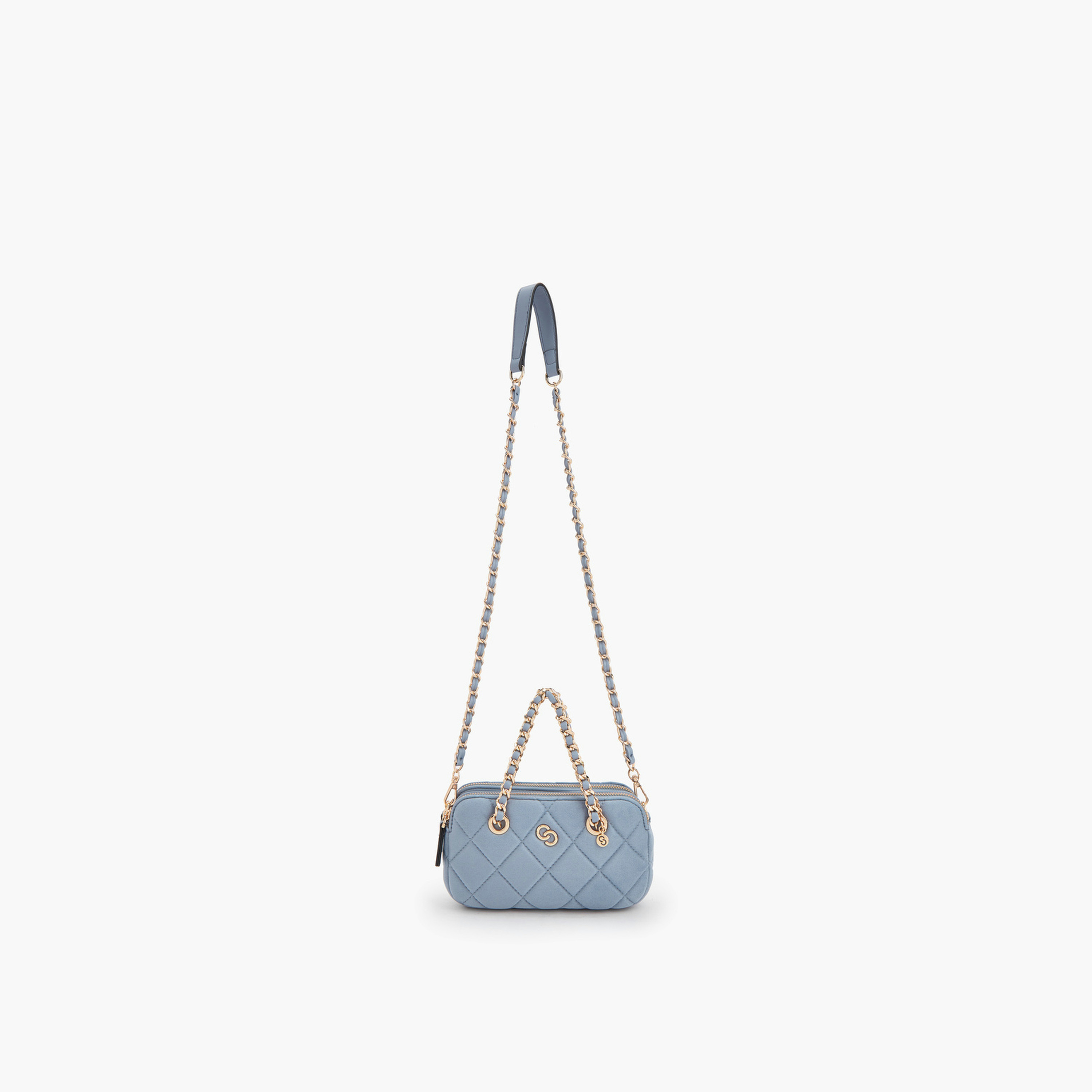 Celeste Quilted Suede Crossbody Bag with Chain Strap-women-bagsandwallets-handbags-image-2