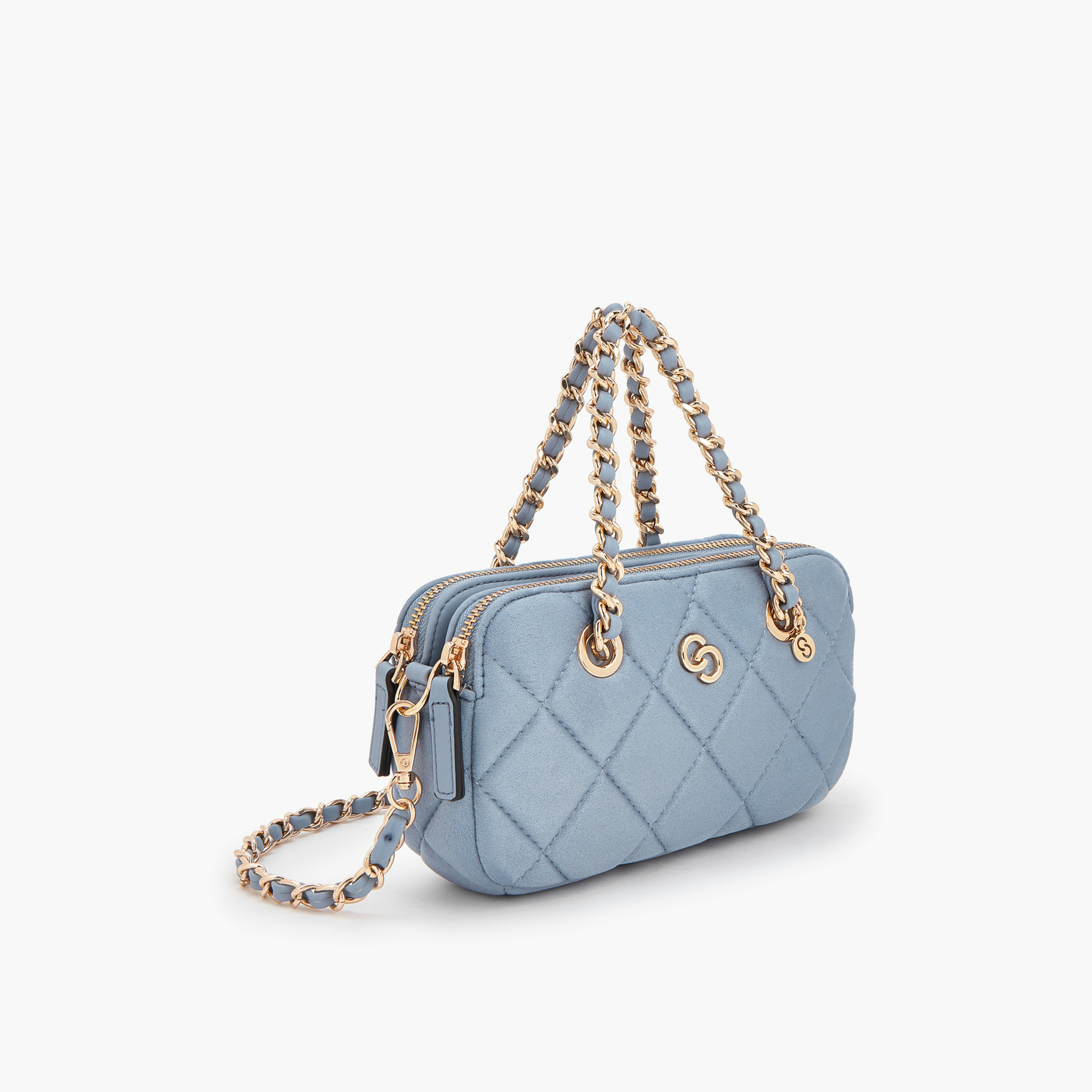Celeste Quilted Suede Crossbody Bag with Chain Strap-women-bagsandwallets-handbags-image-3