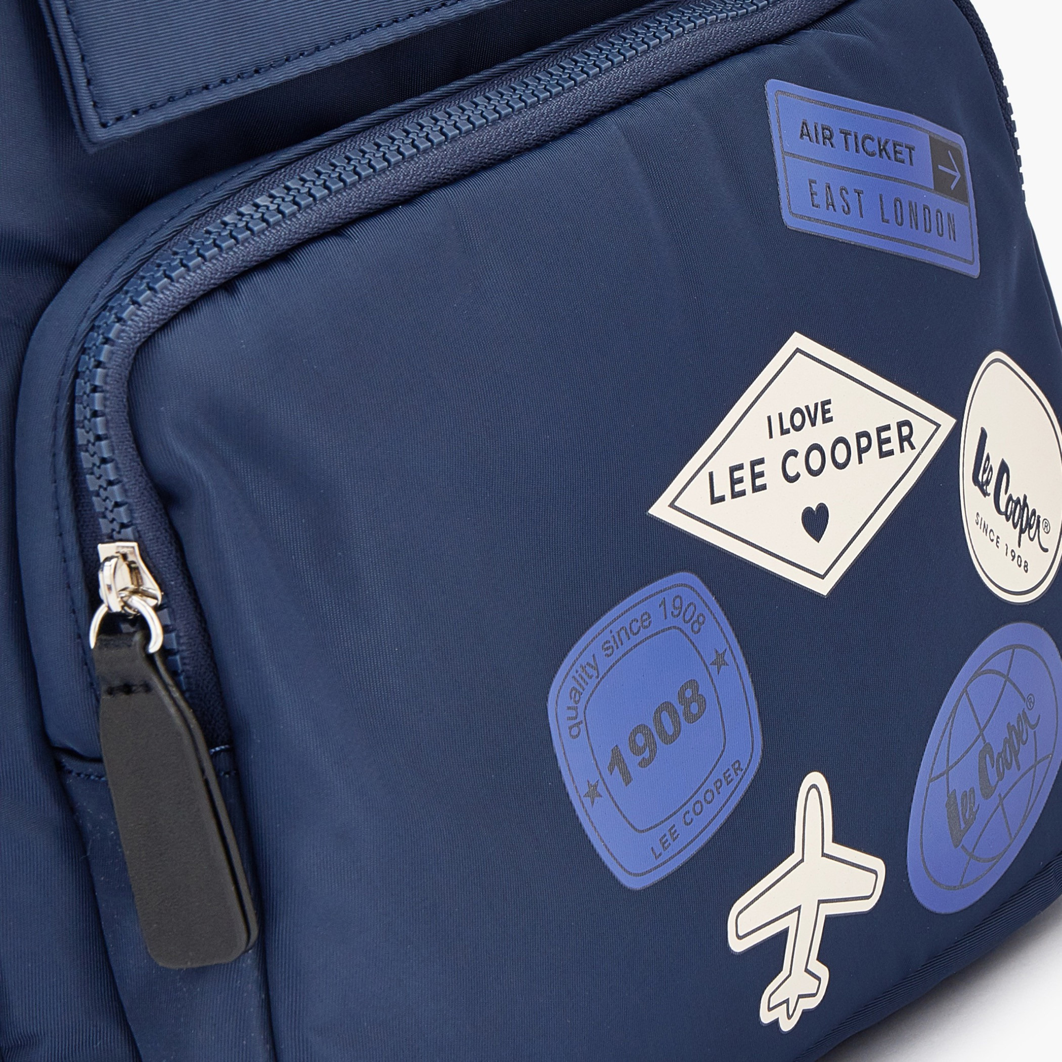 Lee Cooper Logo Print Backpack with Padded Straps-women-bagsandwallets-backpacks-image-4