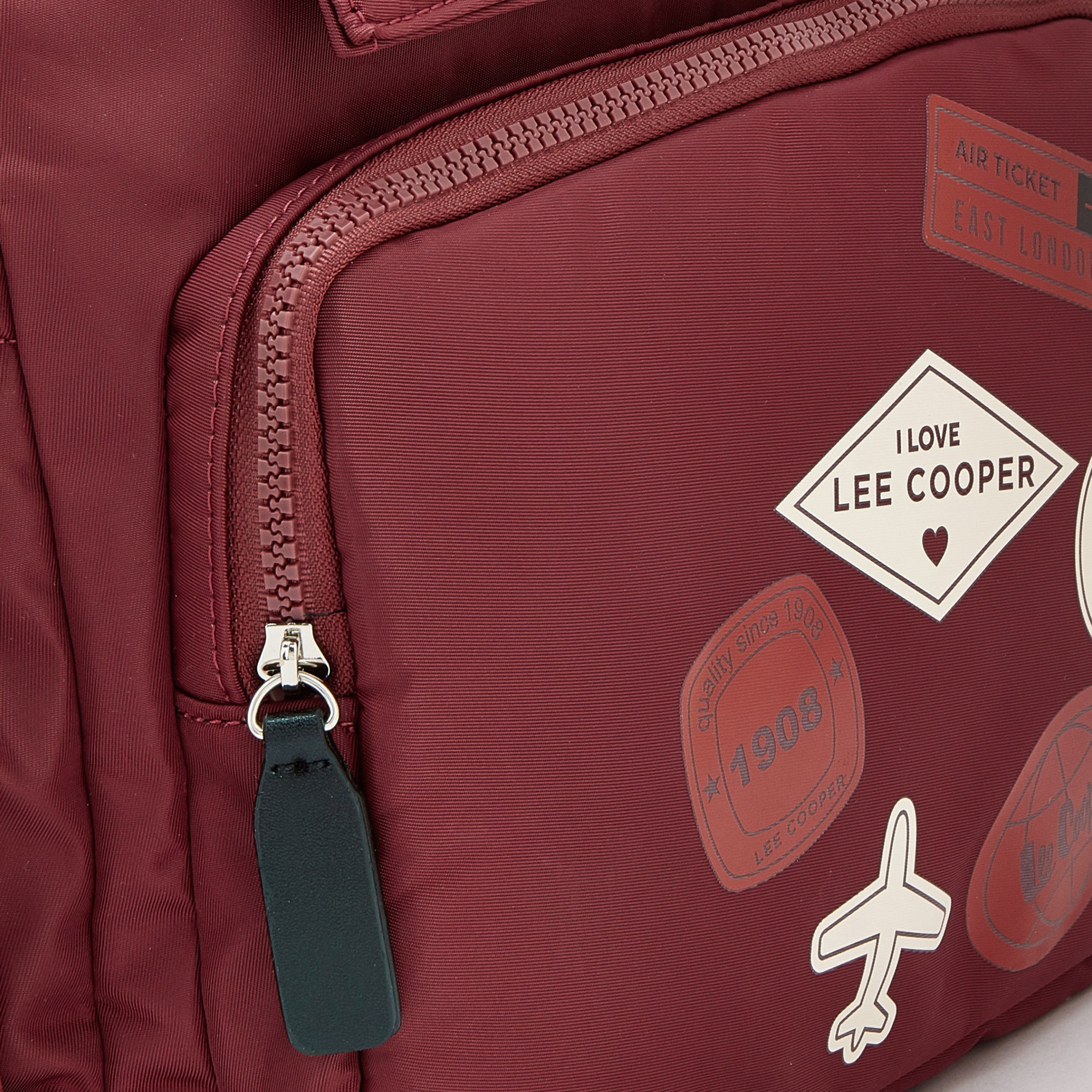 Lee Cooper Logo Print Backpack with Padded Straps-women-bagsandwallets-backpacks-image-4