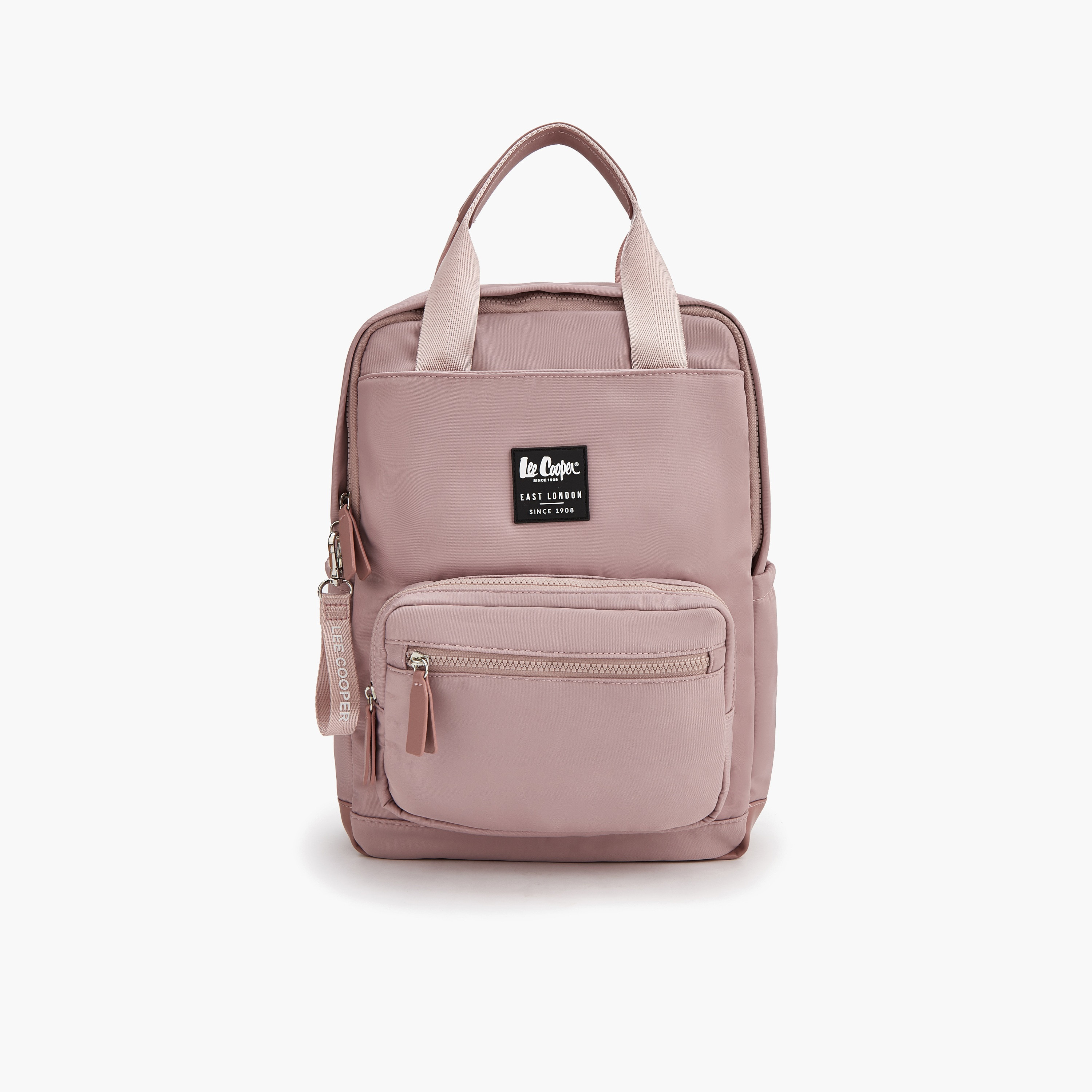 Lee Cooper Solid Backpack with Zip Closure and Adjustable Strap - 34x12x40 cm-women-bagsandwallets-backpacks-image-1