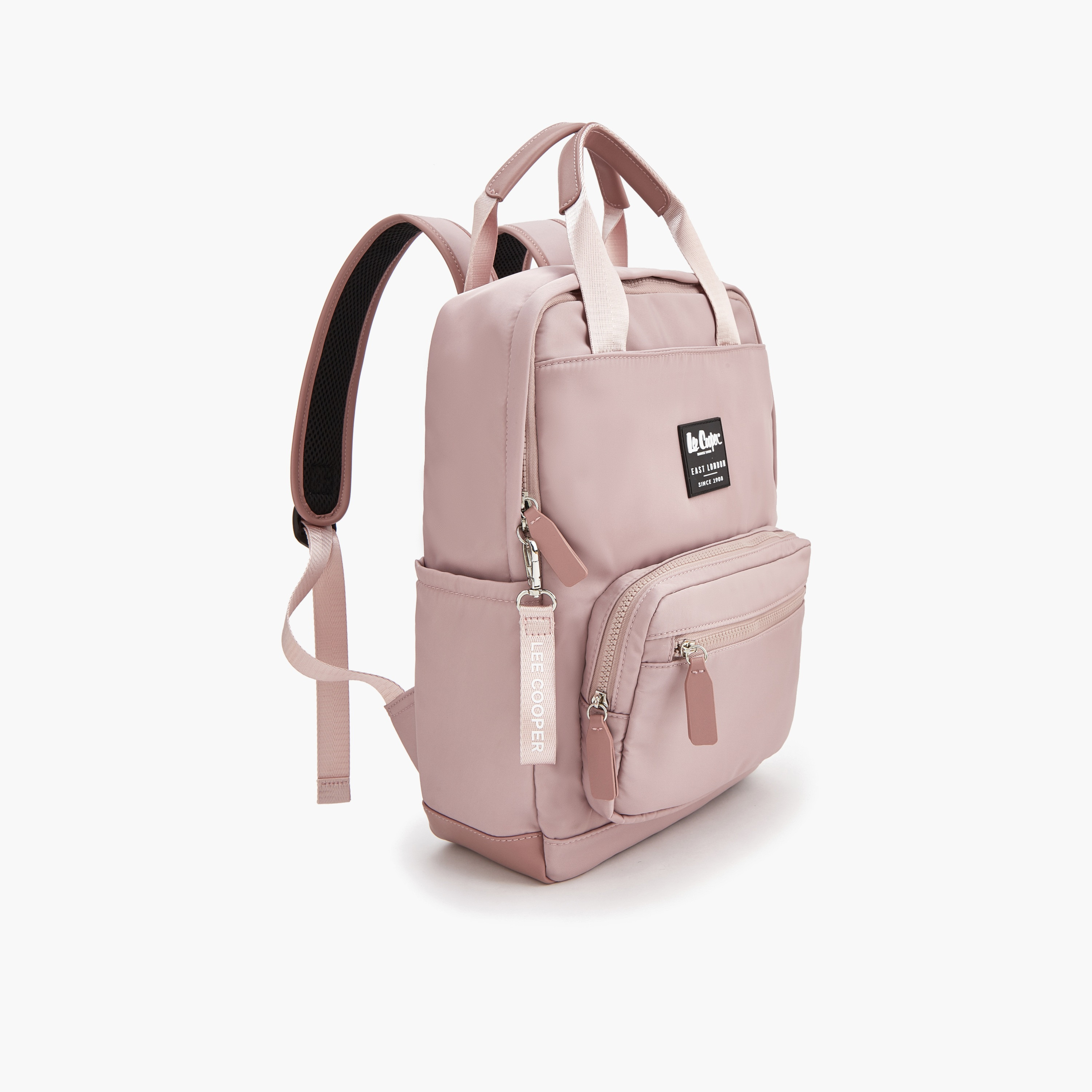 Lee Cooper Solid Backpack with Zip Closure and Adjustable Strap - 34x12x40 cm-women-bagsandwallets-backpacks-image-3