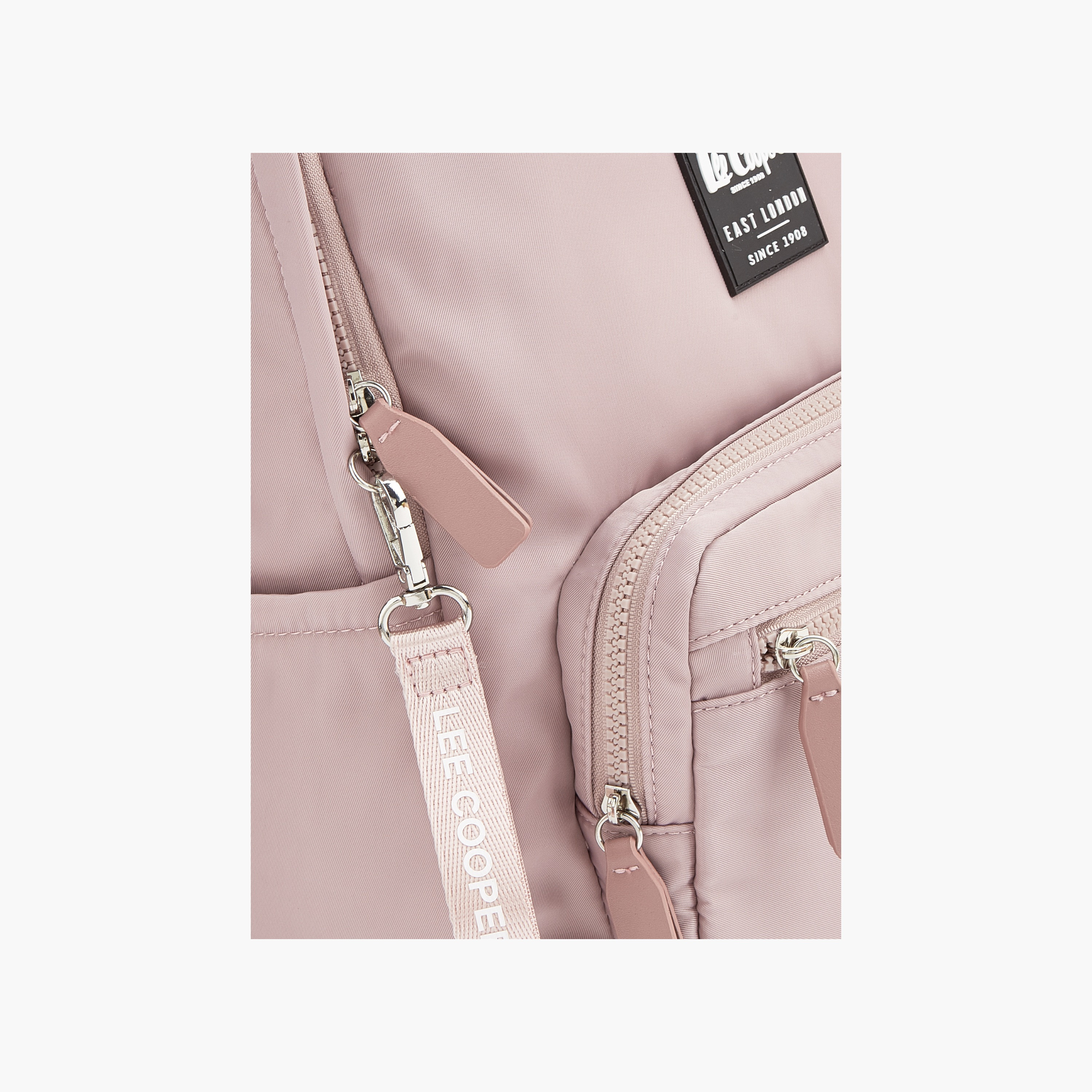Lee Cooper Solid Backpack with Zip Closure and Adjustable Strap - 34x12x40 cm-women-bagsandwallets-backpacks-image-4