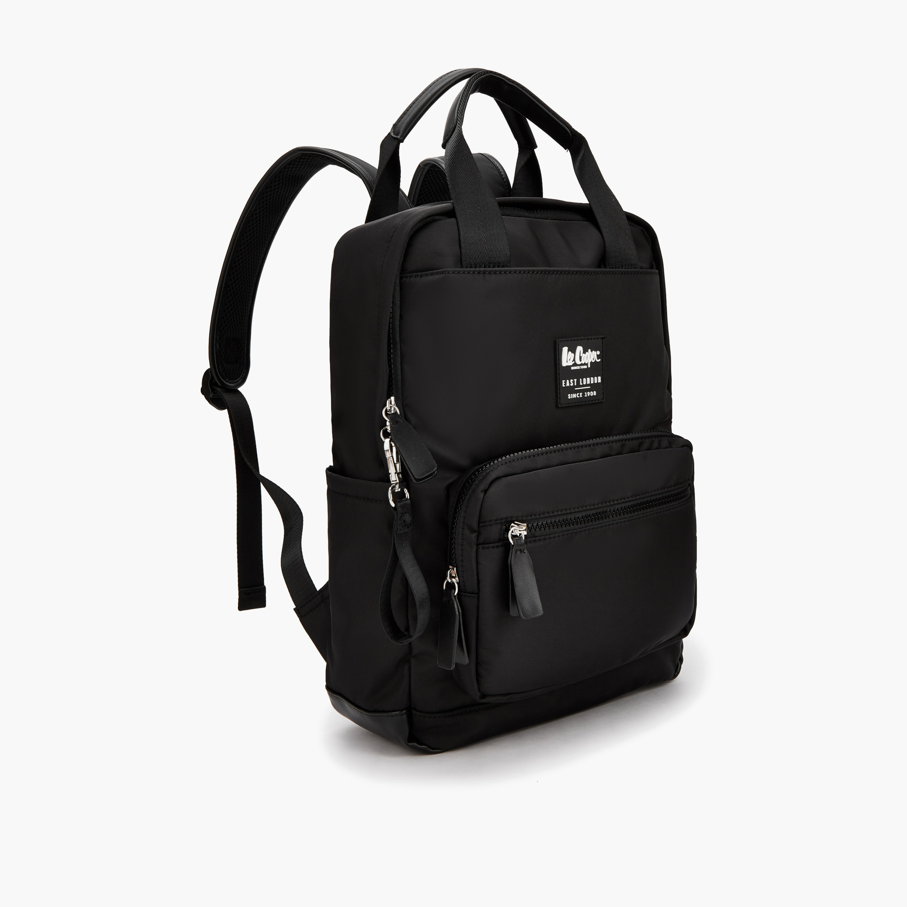 Lee Cooper Solid Backpack with Zip Closure and Adjustable Strap - 34x12x40 cm-women-bagsandwallets-backpacks-image-3
