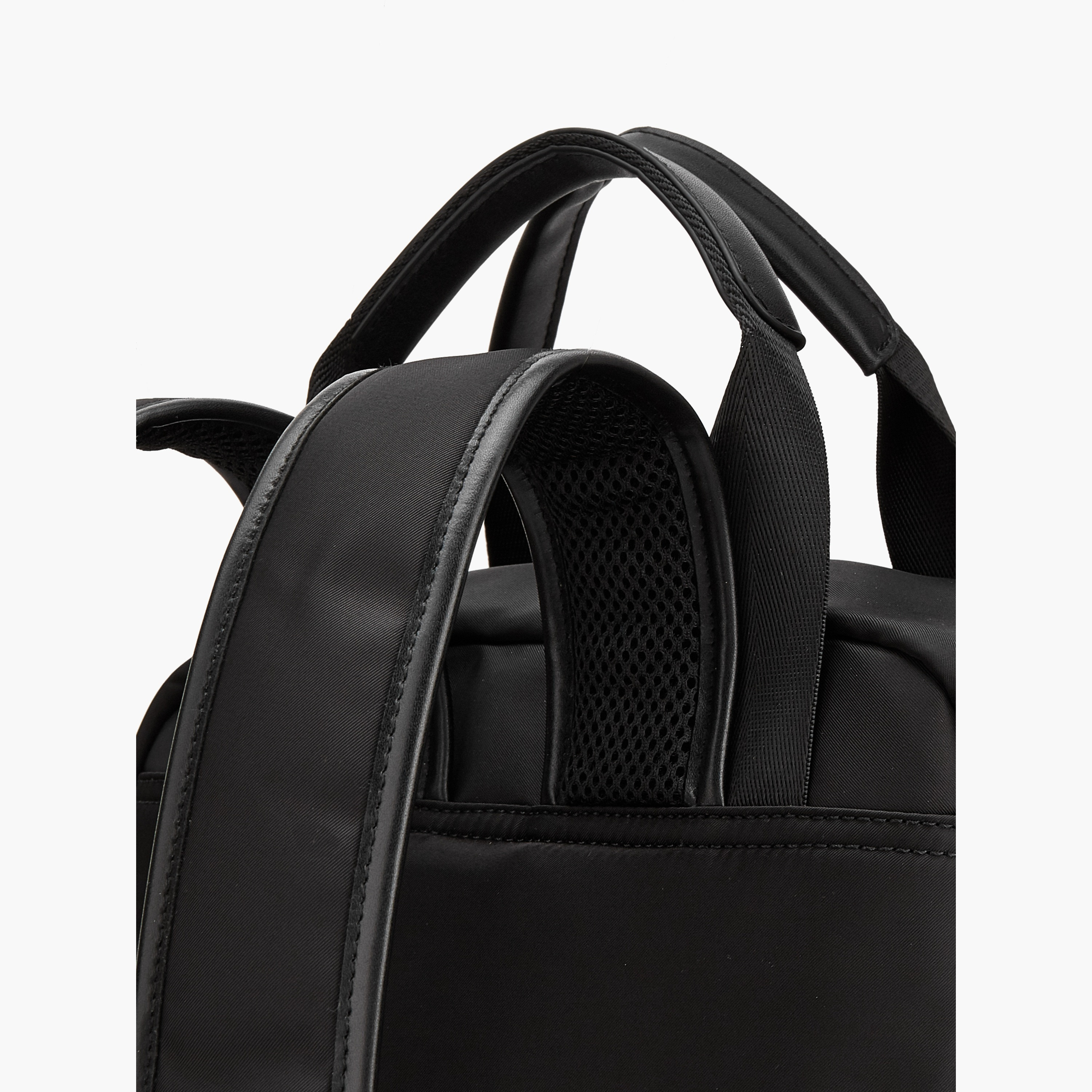 Lee Cooper Solid Backpack with Zip Closure and Adjustable Strap - 34x12x40 cm-women-bagsandwallets-backpacks-image-6