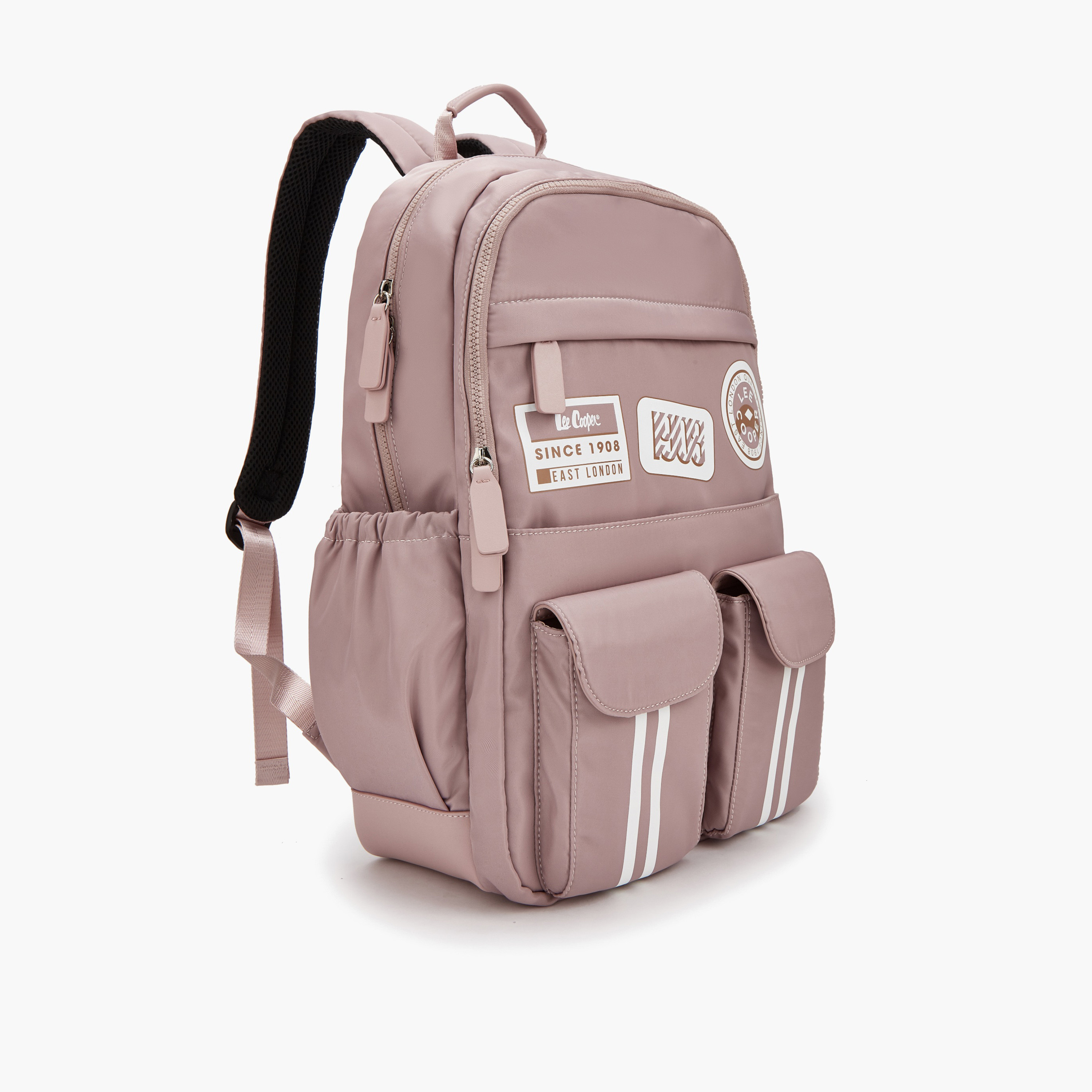 شنطة ظهر بأحزمة كتف مبطنة وطبعات شعار من لي كوبر-women-bagsandwallets-backpacks-image-3