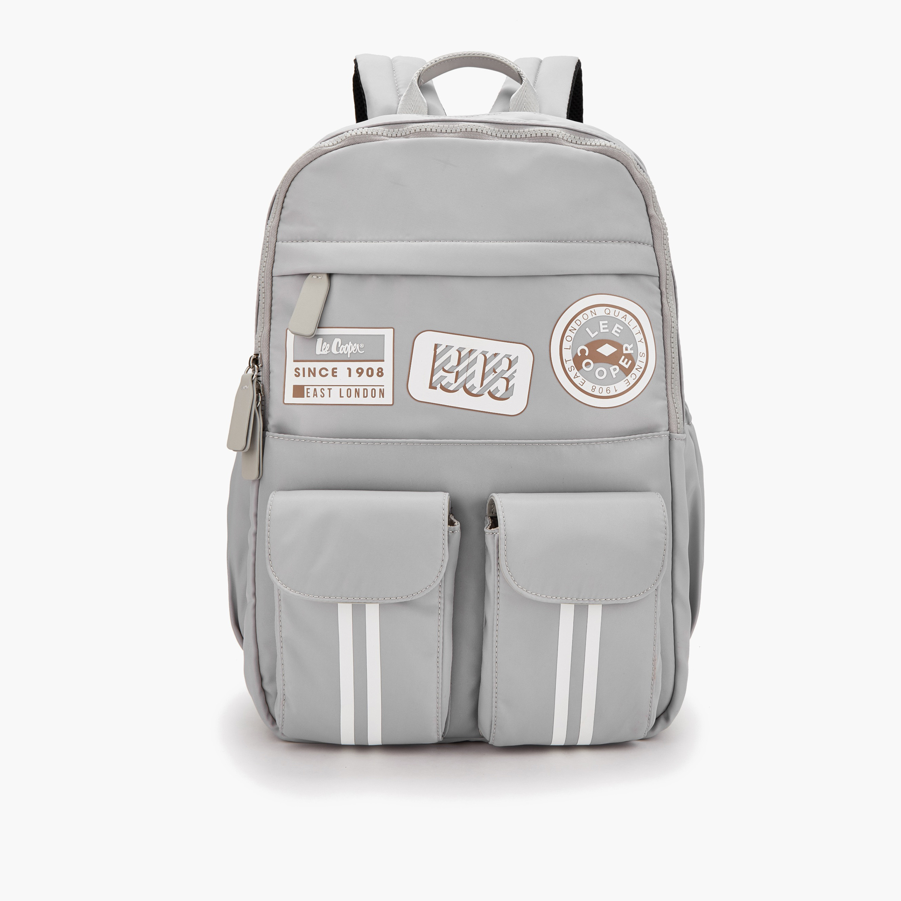 شنطة ظهر بأحزمة كتف مبطنة وطبعات شعار من لي كوبر-women-bagsandwallets-backpacks-image-1