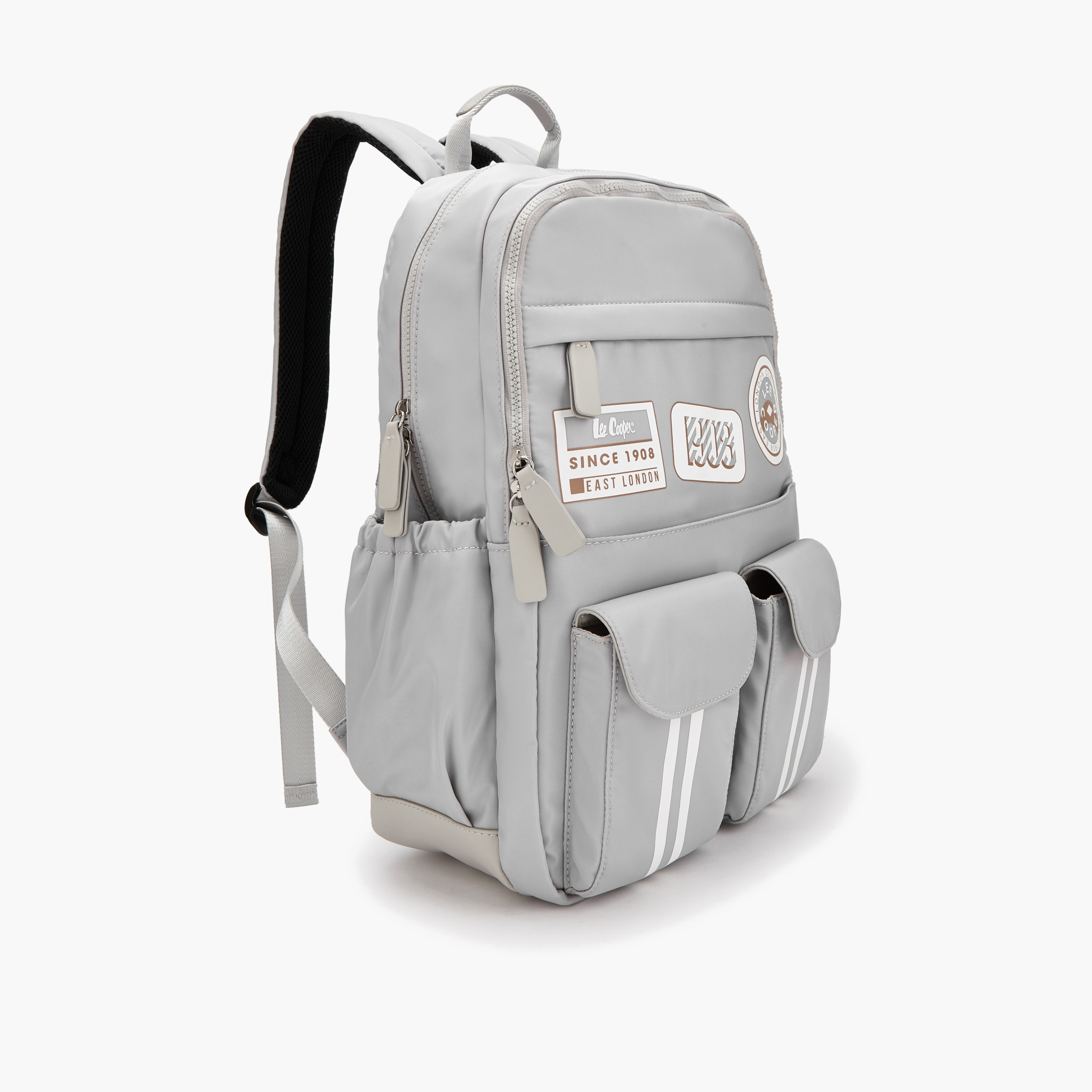 شنطة ظهر بأحزمة كتف مبطنة وطبعات شعار من لي كوبر-women-bagsandwallets-backpacks-image-3