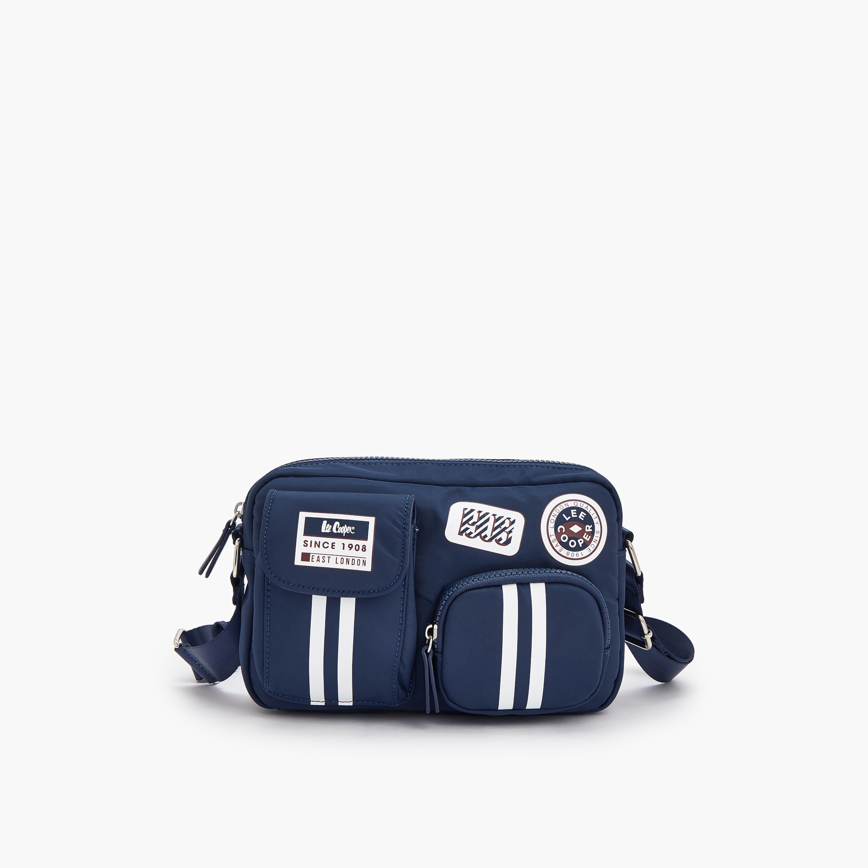 شنطة كروس بودي بحزام قابل للتعديل وتزيينات شعار من لي كوبر-women-bagsandwallets-handbags-image-1