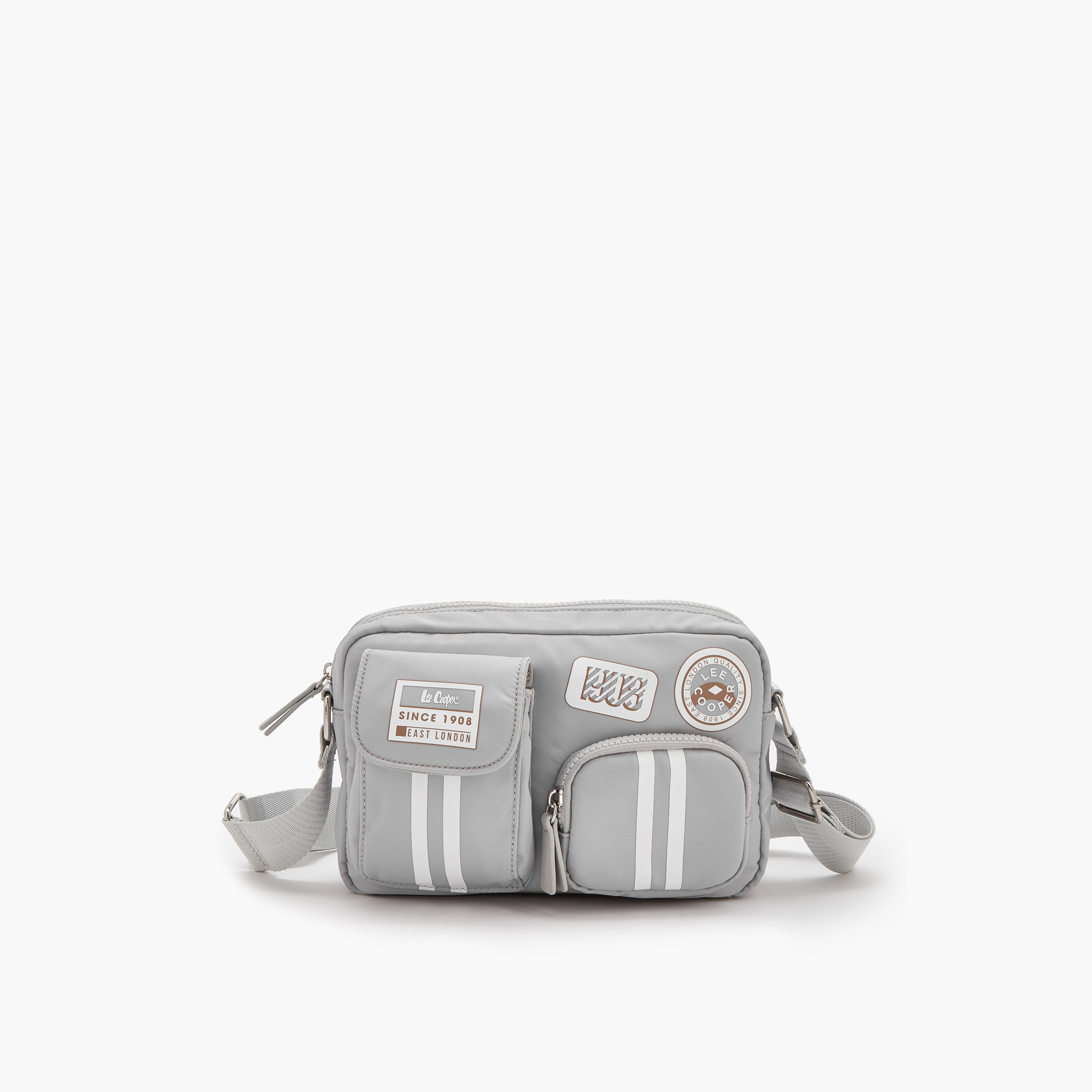 Lee Cooper Logo Applique Crossbody Bag with Adjustable Strap-women-bagsandwallets-handbags-image-1