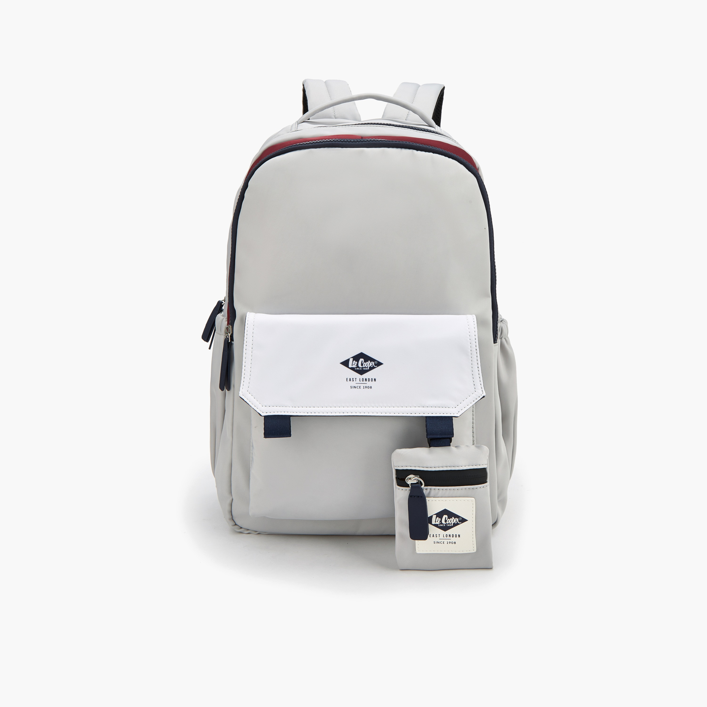 Lee Cooper Contrast Trim Backpack with Detachable Coin Purse-women-bagsandwallets-backpacks-image-1