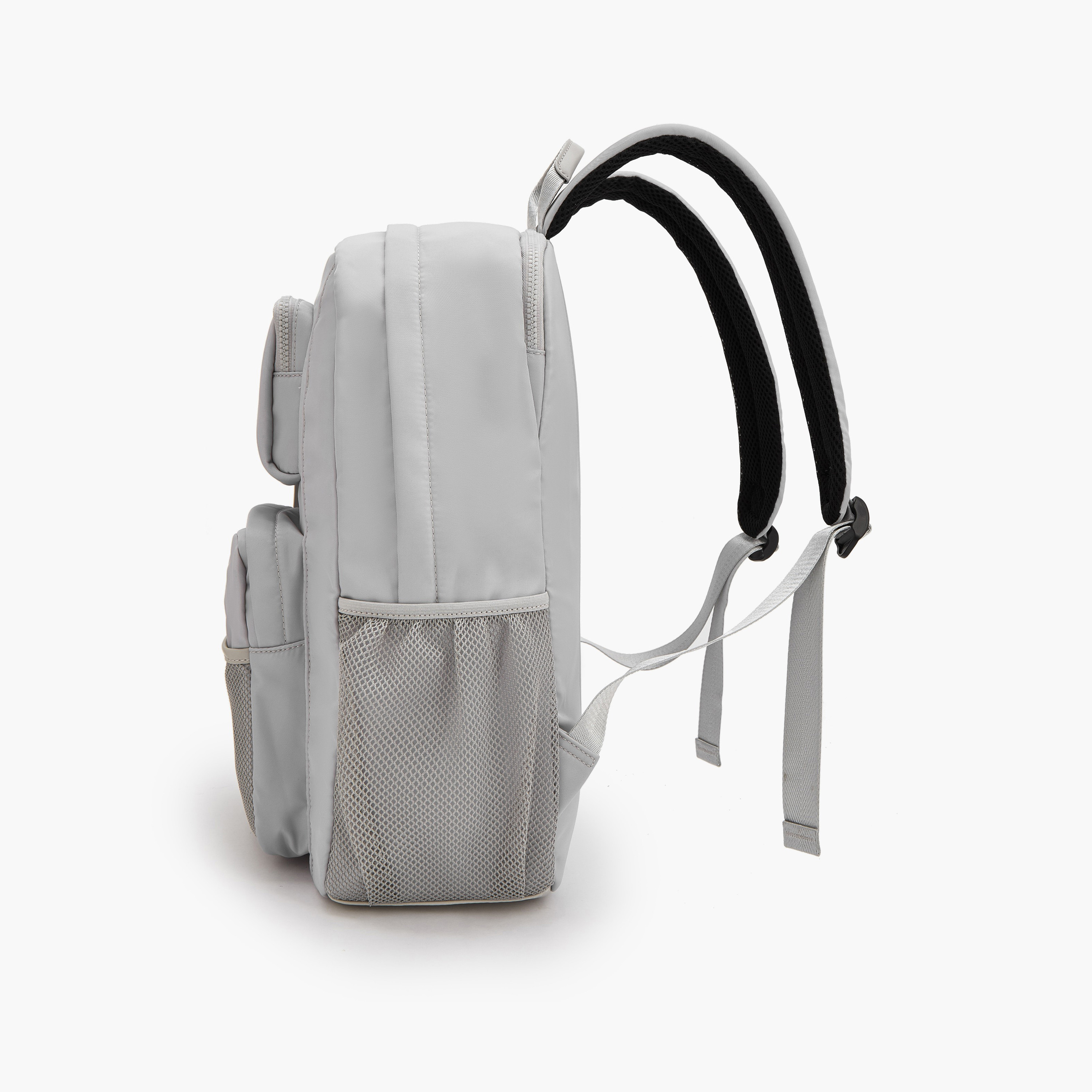 Lee Cooper Logo Print Backpack with Mesh Pocket-women-bagsandwallets-backpacks-image-3