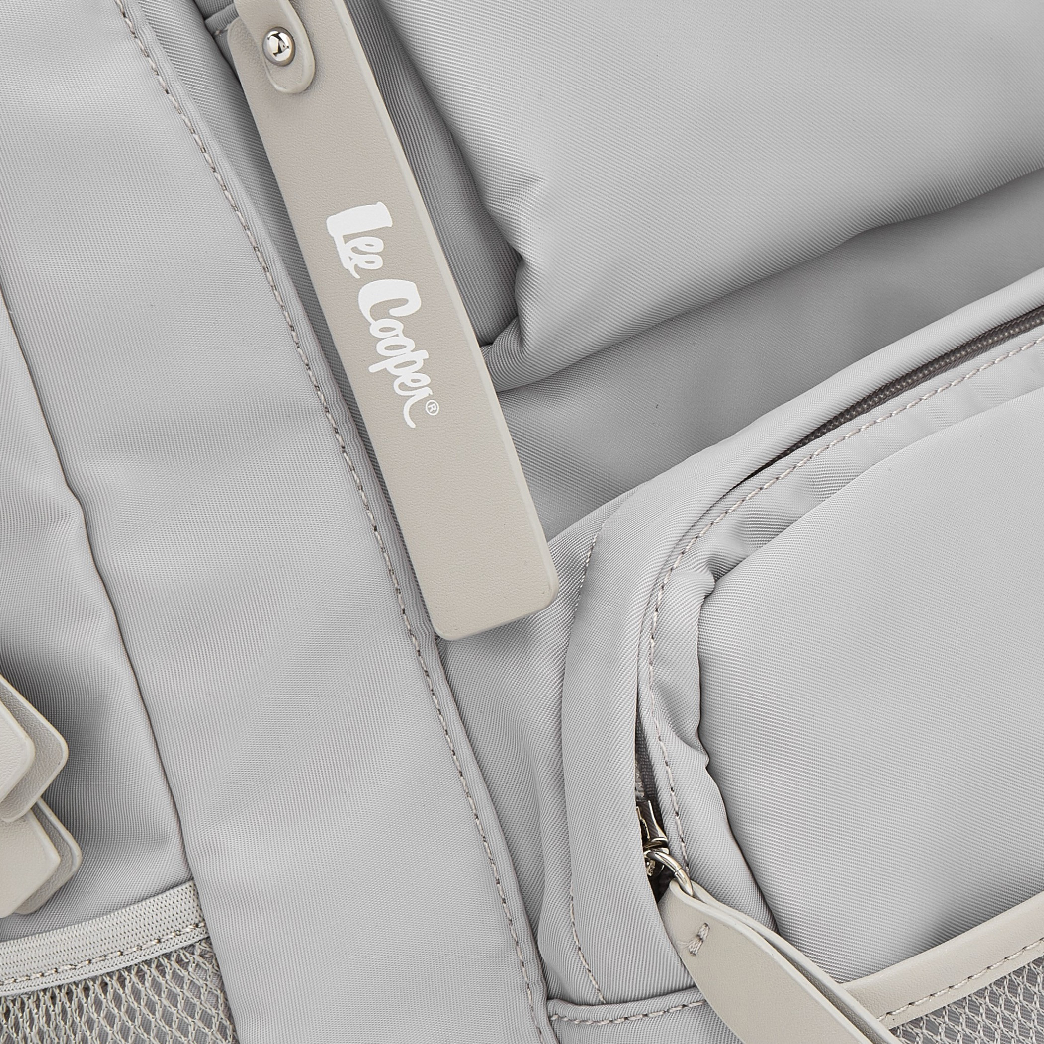 Lee Cooper Logo Print Backpack with Mesh Pocket-women-bagsandwallets-backpacks-image-4