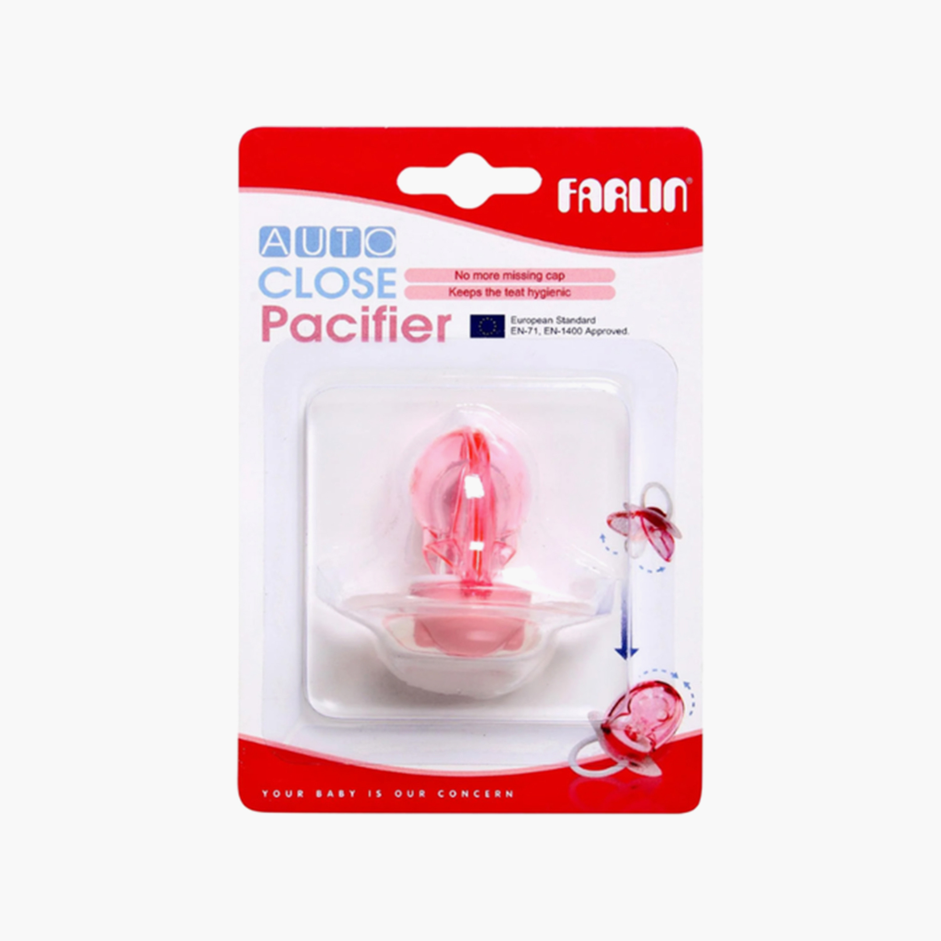 Farlin Silicone Auto Close Pacifier - Pink-baby-feeding-pacifiers-image-3