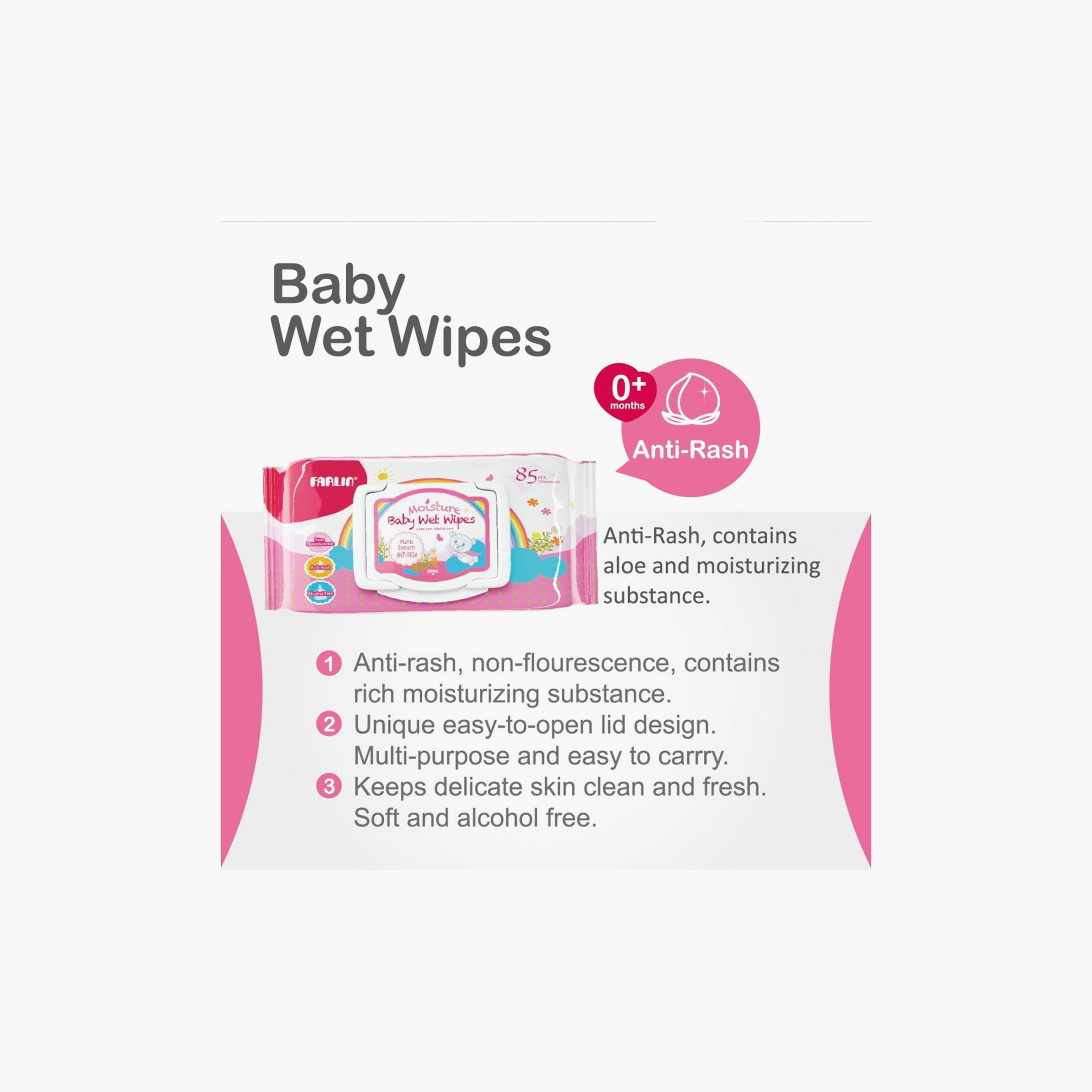 Farlin 85-Piece Moisture Anti-Rash Wet Wipes-baby-diapering-babywipes-image-3