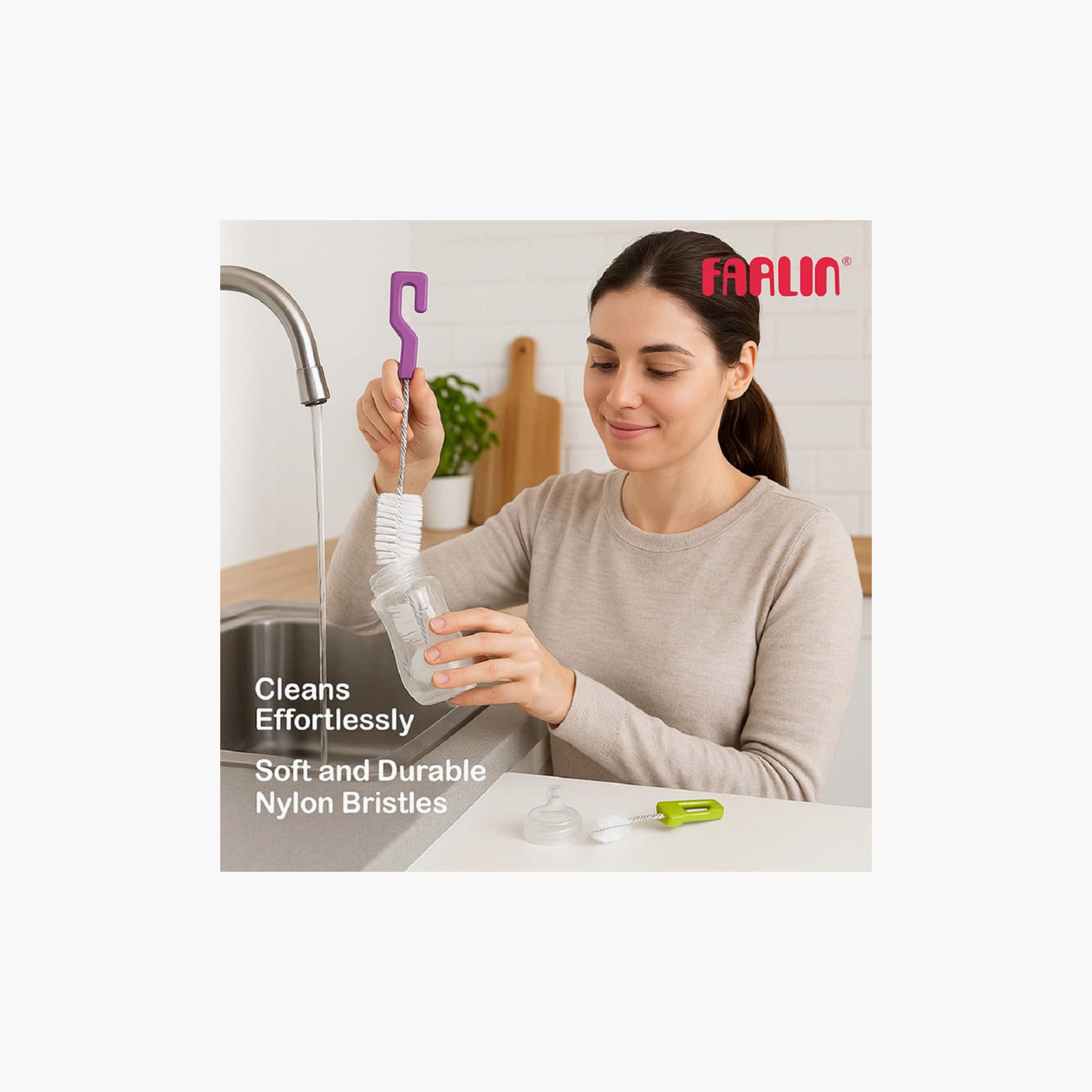 فرشاة زجاجات وحلمات نايلون ناعمة - أرجواني من فارلين-baby-feeding-accessories-image-5