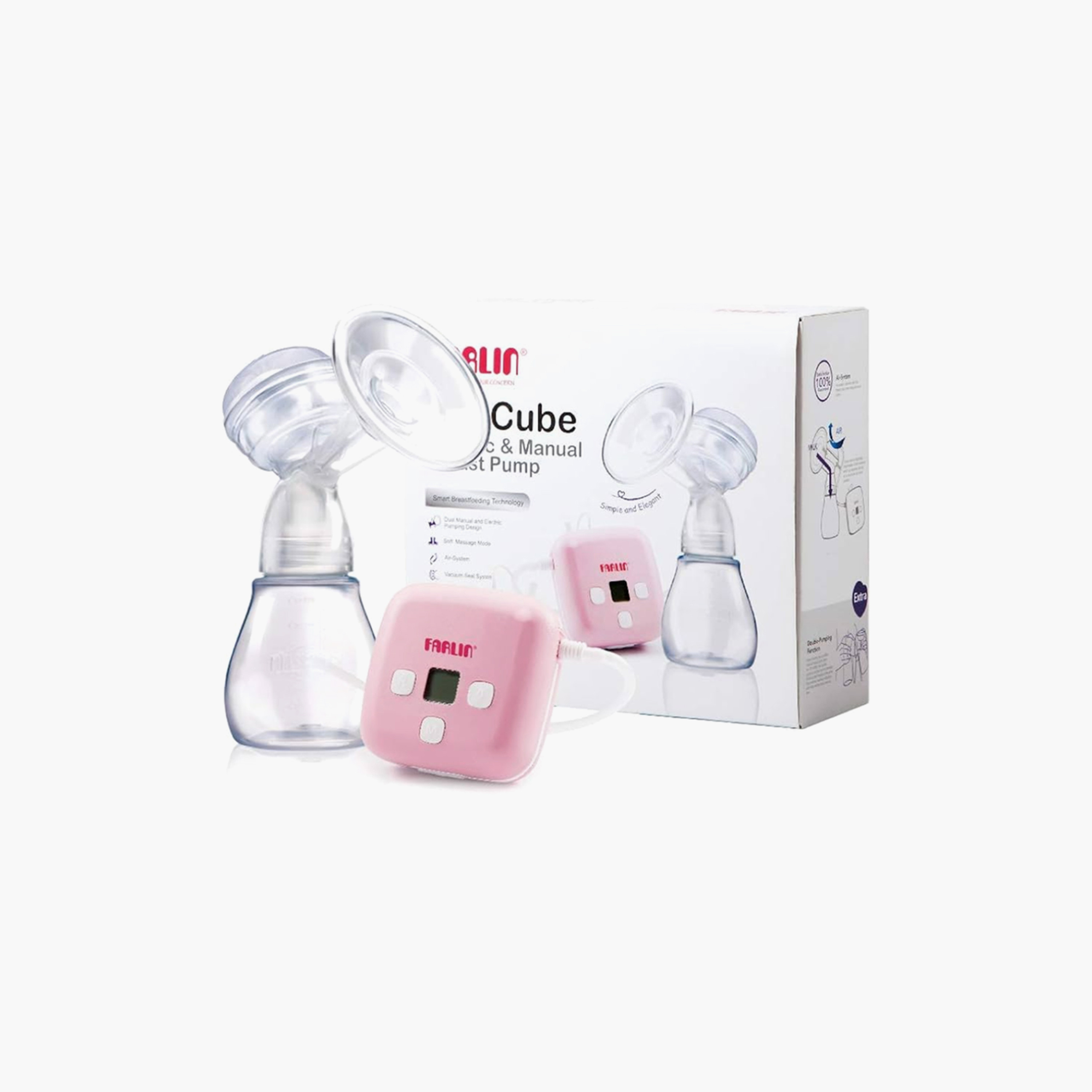 طقم مضخة ثدي كهربائية ويدوية "إيلي كيوب" من فارلين-baby-feeding-breastfeedingandcare-image-2