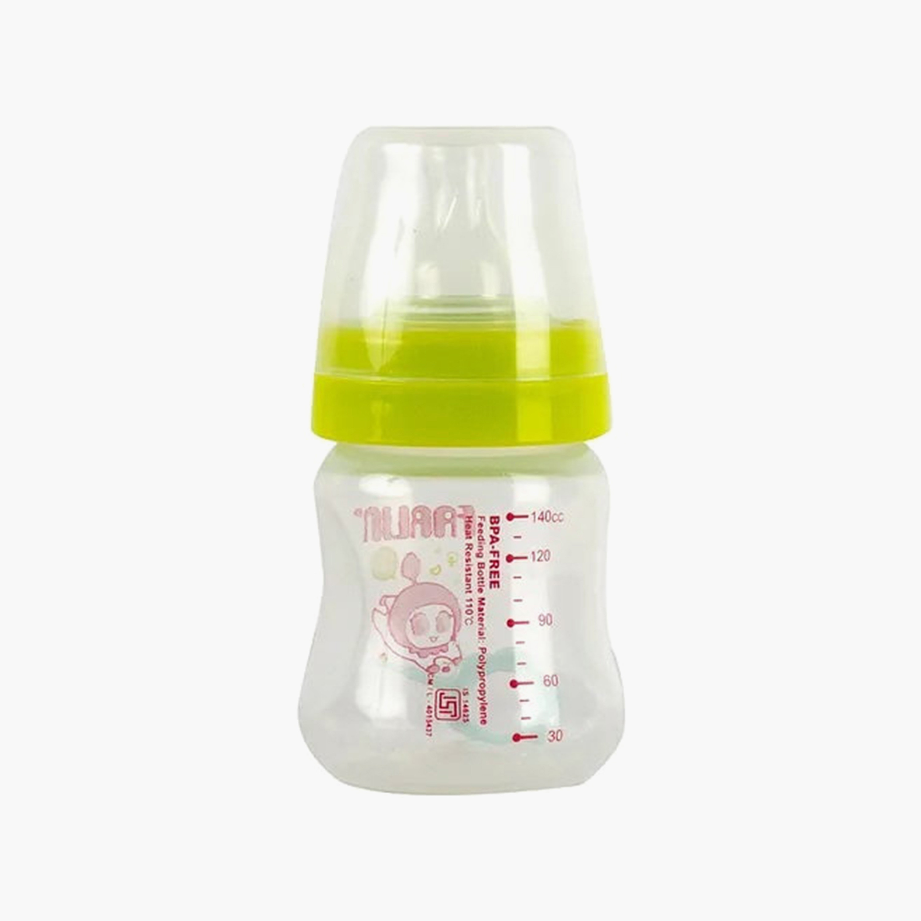 زجاجة رضاعة مضادة للمغص مع حلمة وغطاء - 150 مل - أخضر من فارلين-baby-feeding-feedingbottles-bottlesandteats-image-2