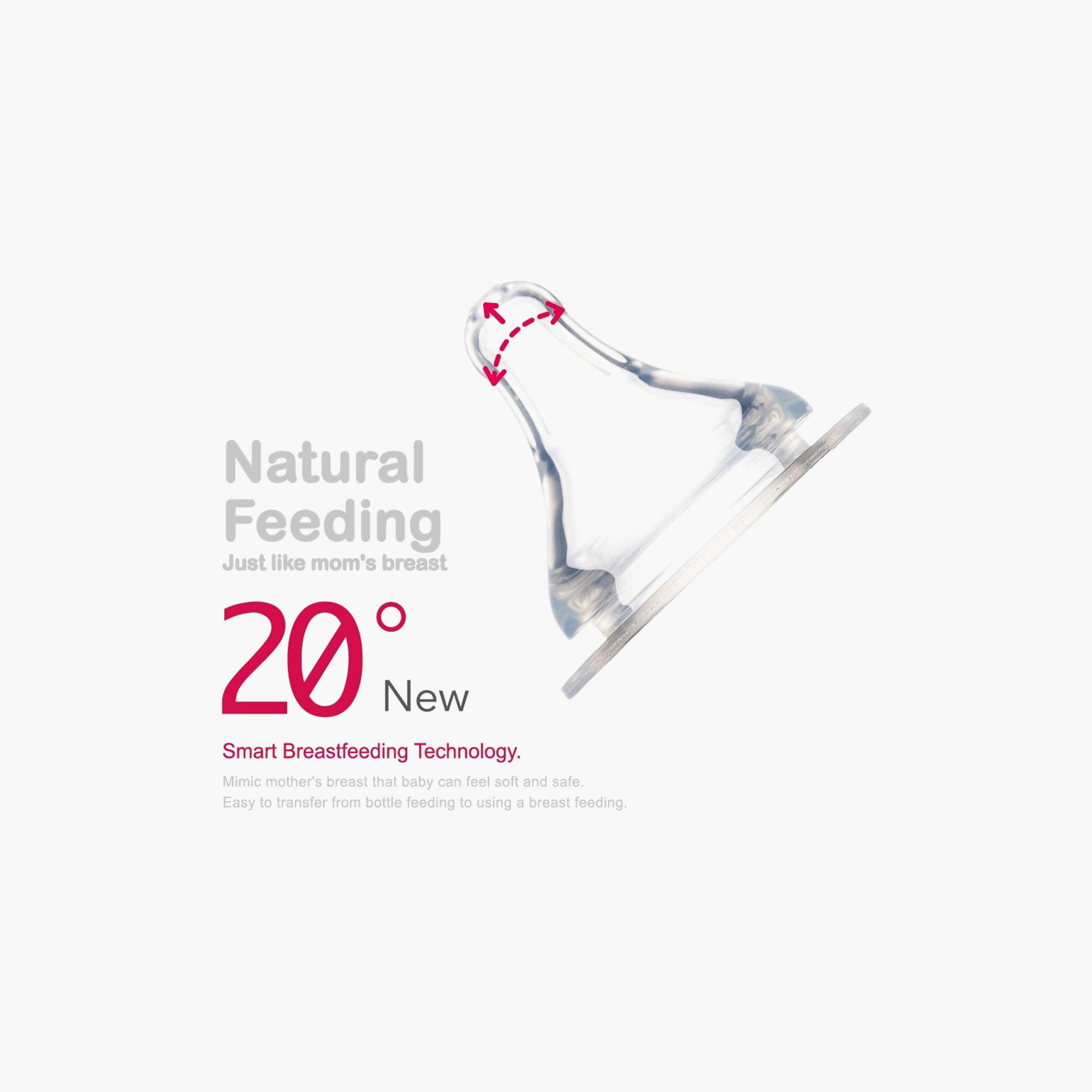 حلمة عنق عريض متينة ومرنة، قطعتين - مقاس M من فارلين-baby-feeding-feedingbottles-bottlesandteats-image-2