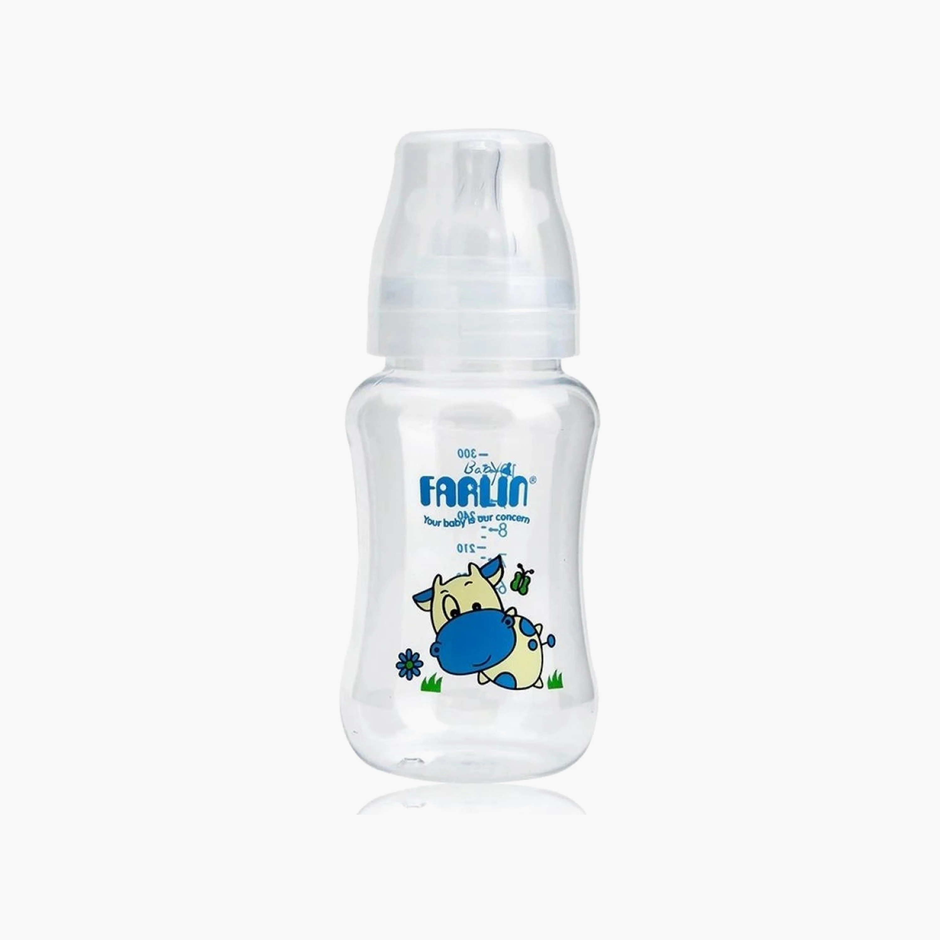 زجاجة رضاعة عنق عريض مع حلمة وغطاء - 300 مل من فارلين-baby-feeding-feedingbottles-bottlesandteats-image-1
