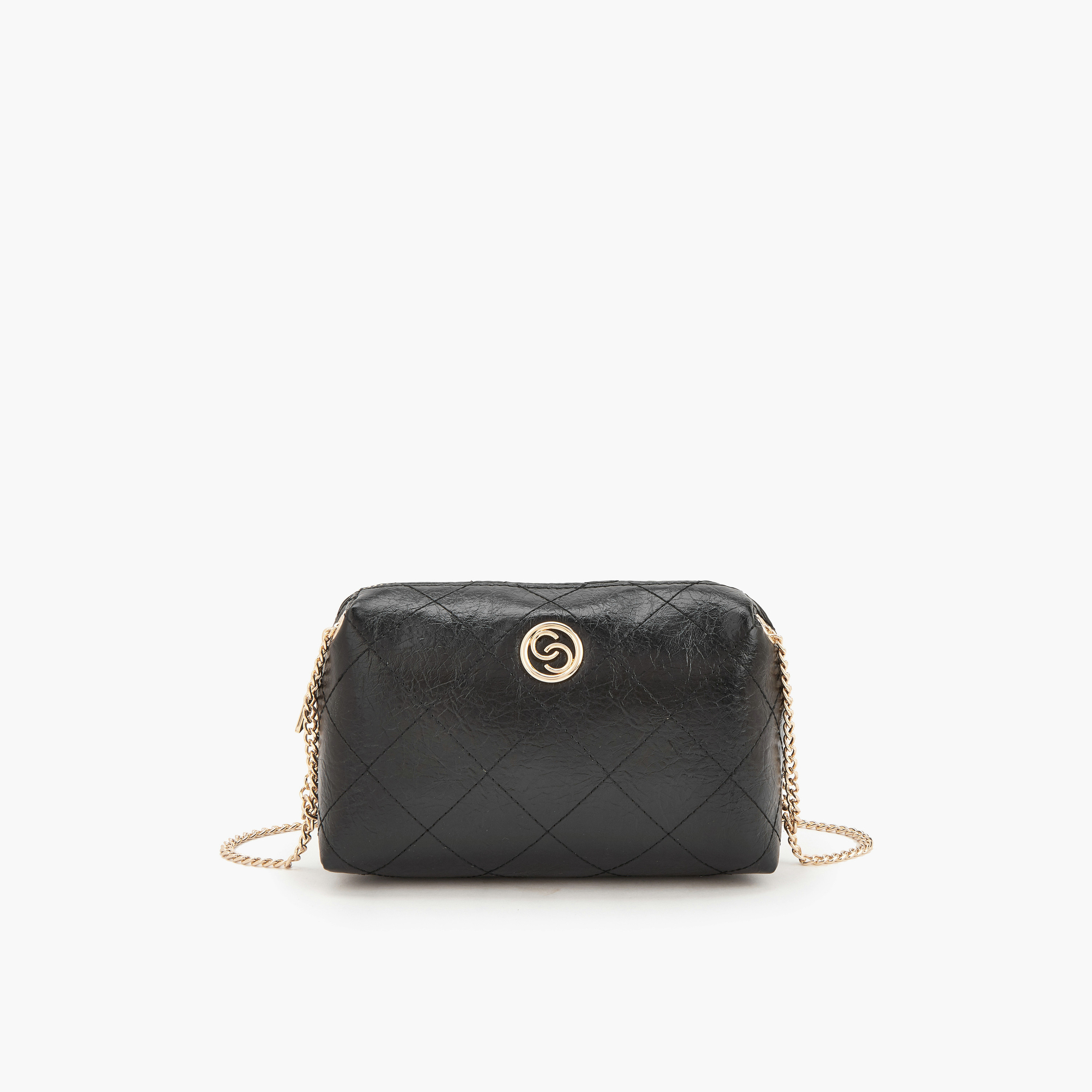 Celeste Quilted Suede Crossbody Bag with Chain Strap-women-bagsandwallets-handbags-image-1