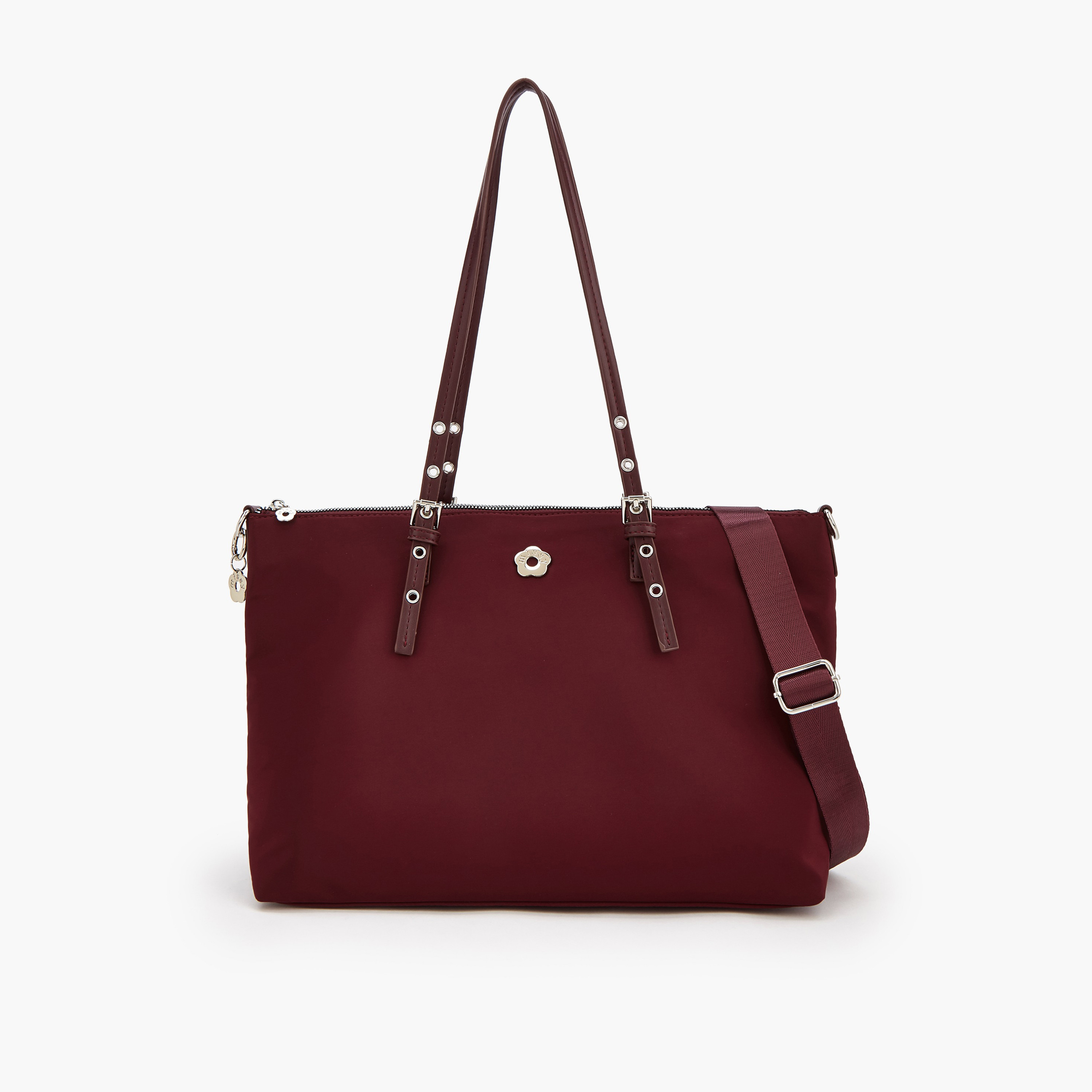 Missy Solid Tote Bag with Zip Closure-women-bagsandwallets-handbags-image-1